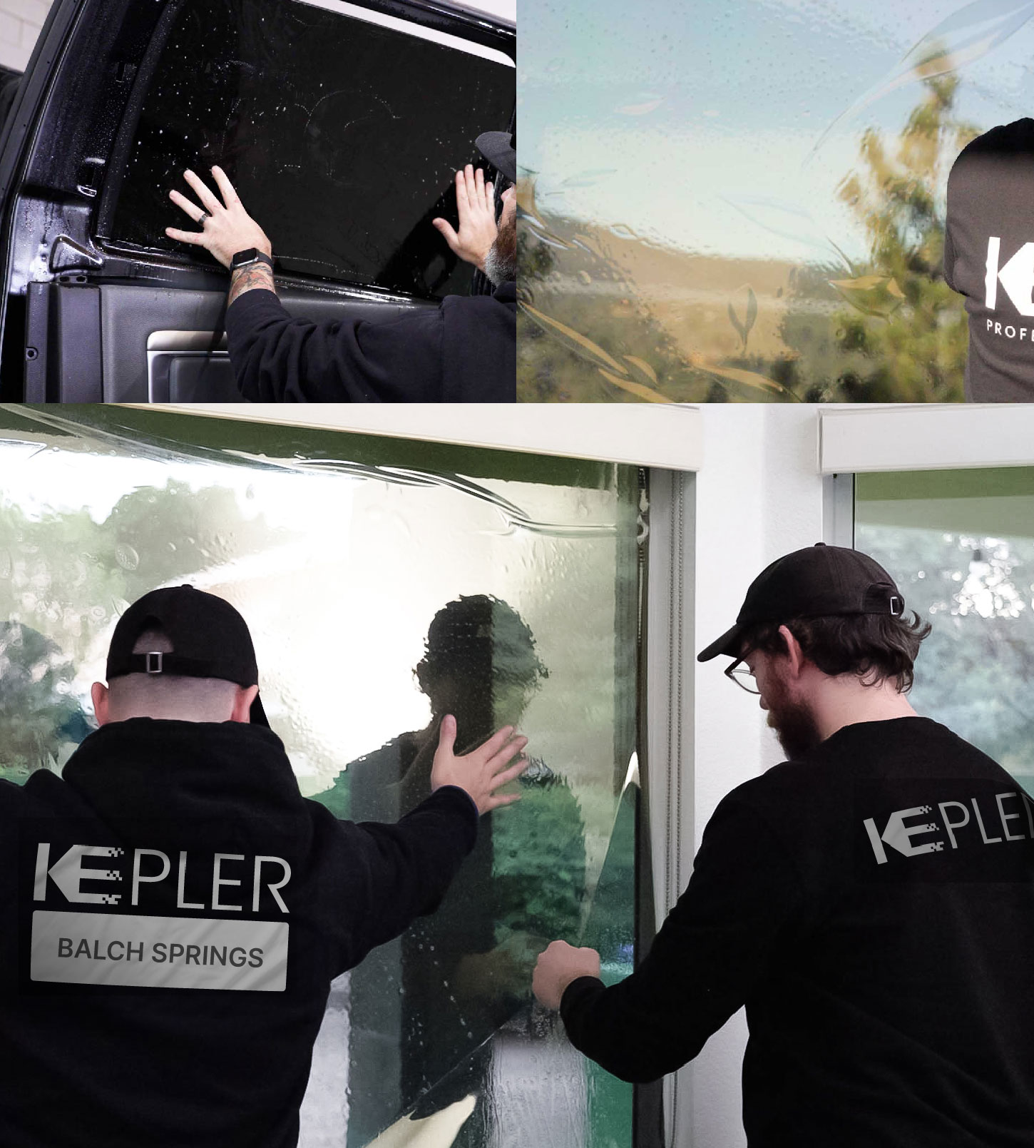 Kepler Technician Fitting High-tech Window Tint to Home in Balch Springs