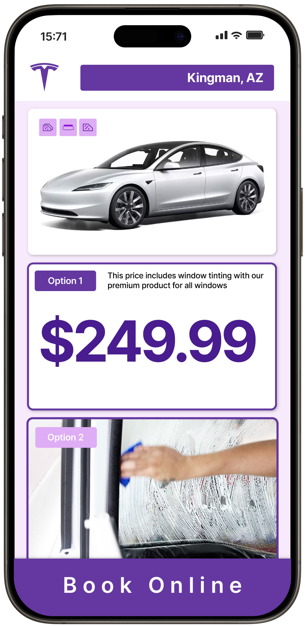 View Competitive Tesla Window Tinting Prices in Kingman, Arizona