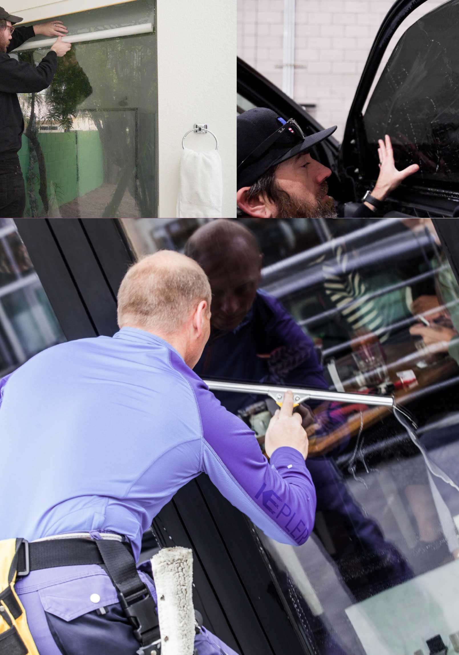 Kepler Skilled Applying Anti-Graffiti Window Film to a Wake Forest Shop Front