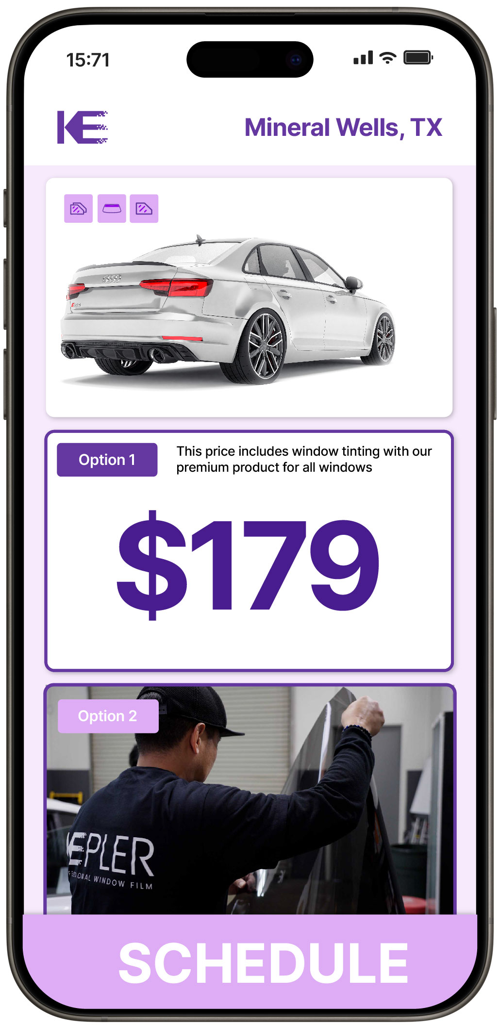 View Competitive Car Window Tinting Rates in Mineral Wells, Texas
