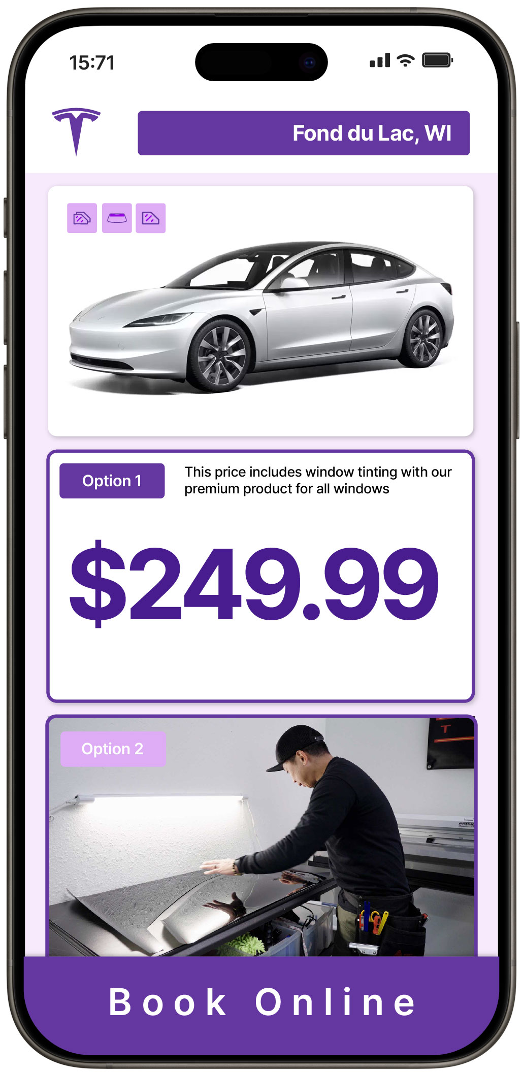View Affordable Tesla Window Tinting Costs in Fond du Lac, Wisconsin