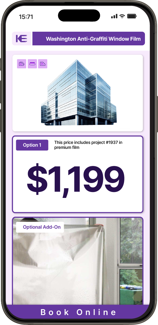 Get Anti-Graffiti Window Film Pricing on Your Phone in Washington