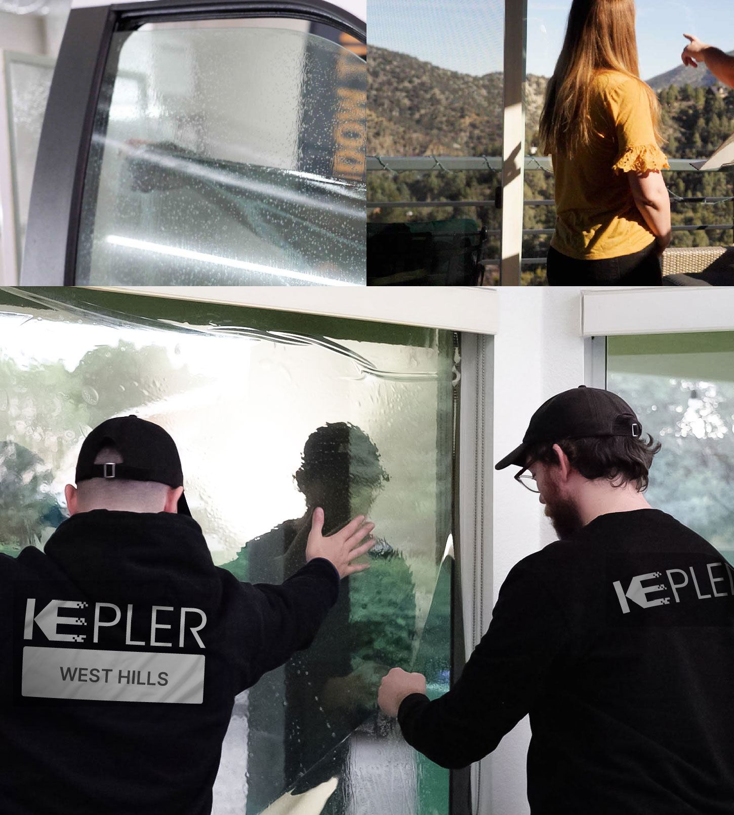 Kepler Technician Installing Ceramic Window Tint to Home in West Hills