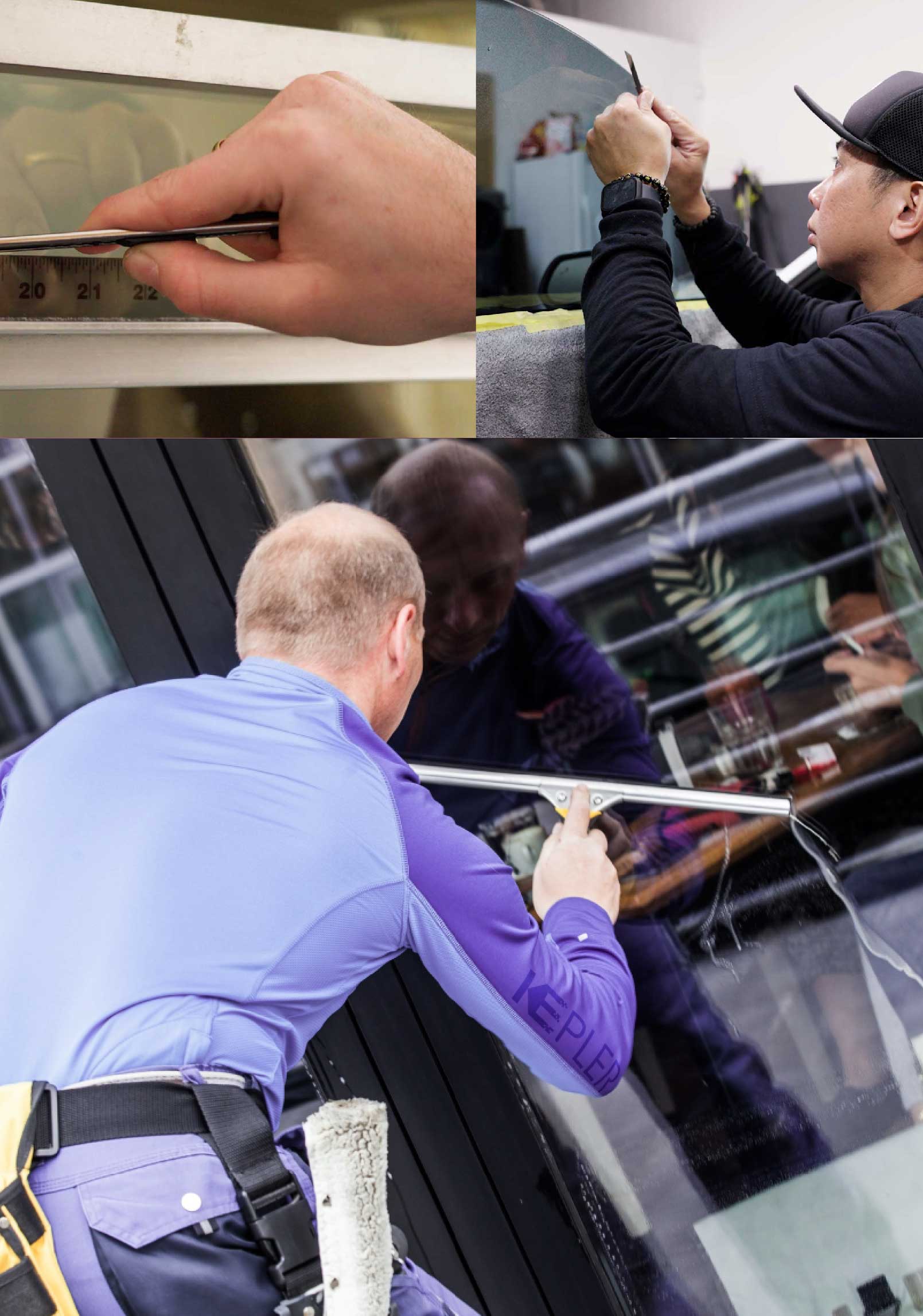 Kepler Professional Applying Anti-Graffiti Window Film to a Salina Shop Front