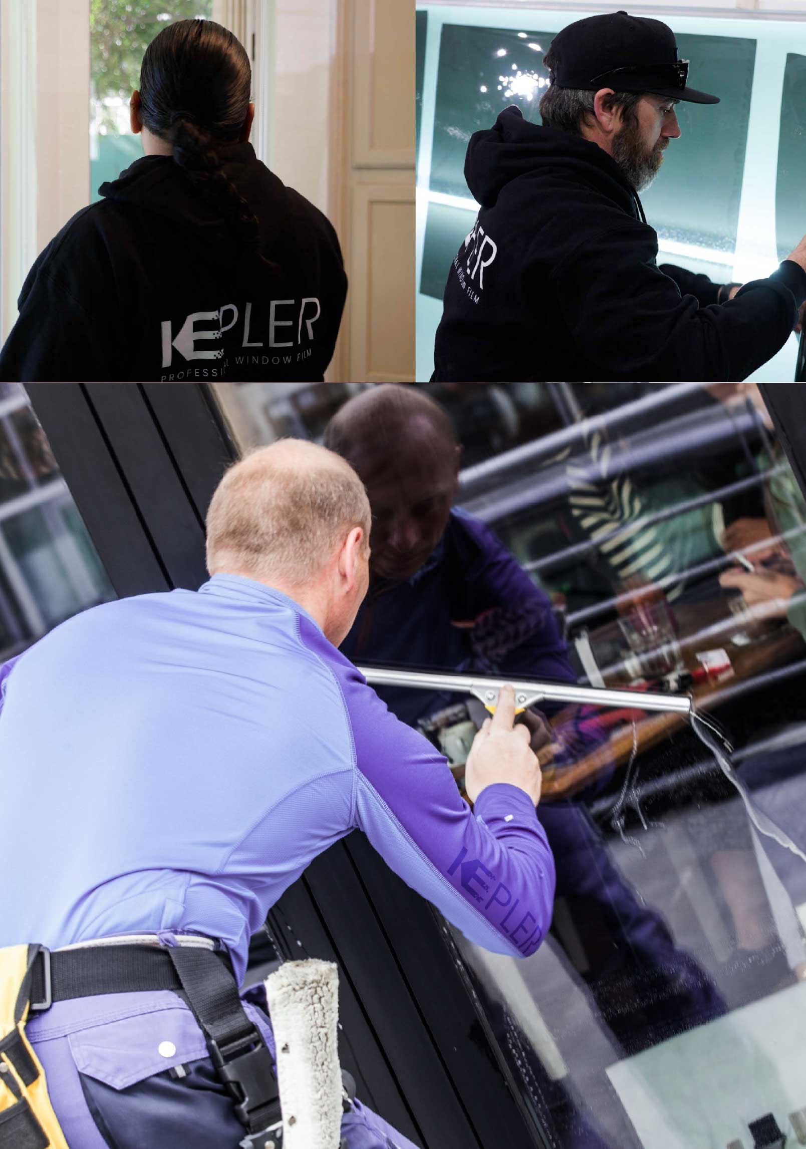 Kepler Professional Applying Anti-Graffiti Window Film to a Provo Shop Front