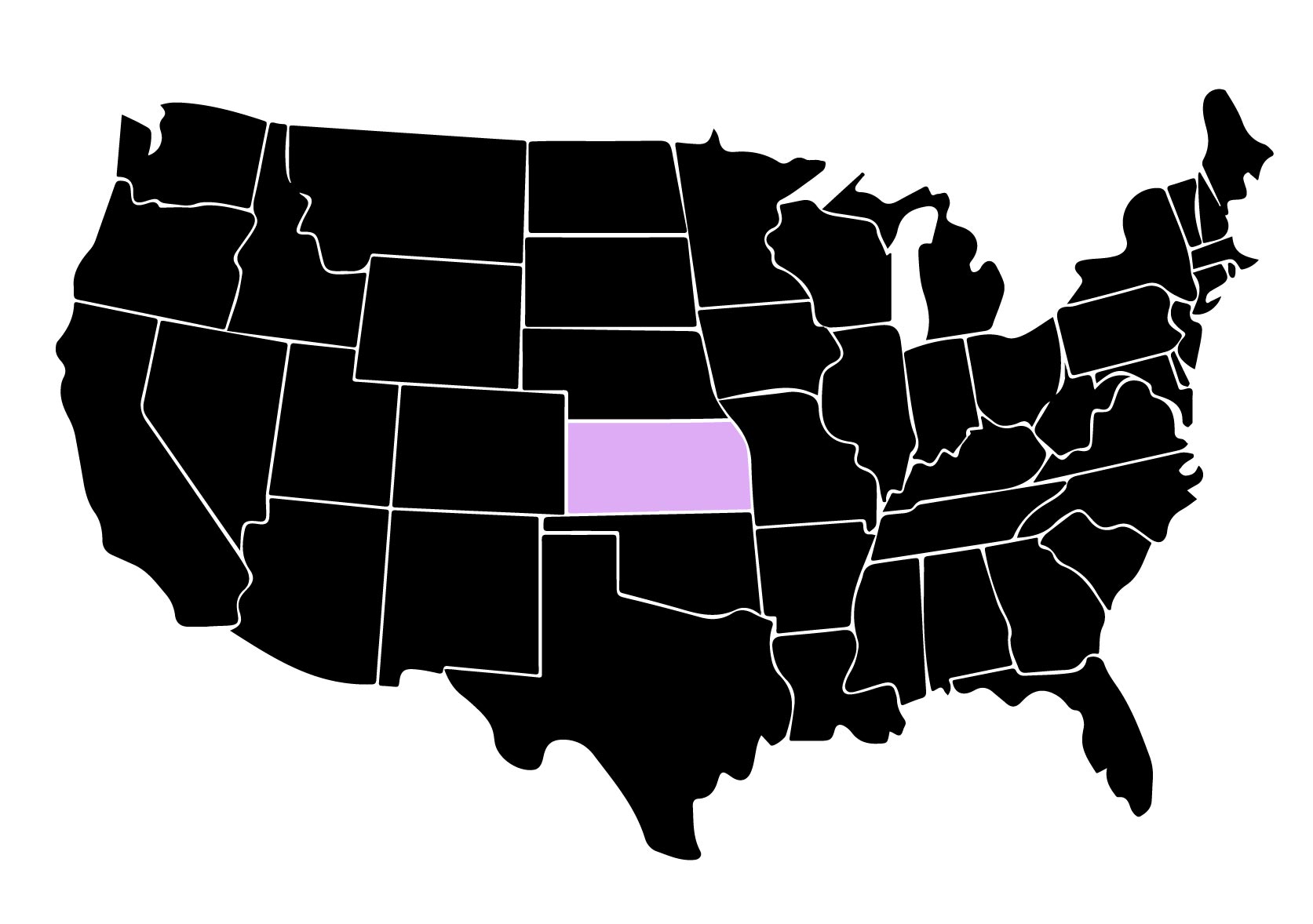 Map Showing Location of Kepler Window Tinters in Gardner, Kansas with Purple Area on the State