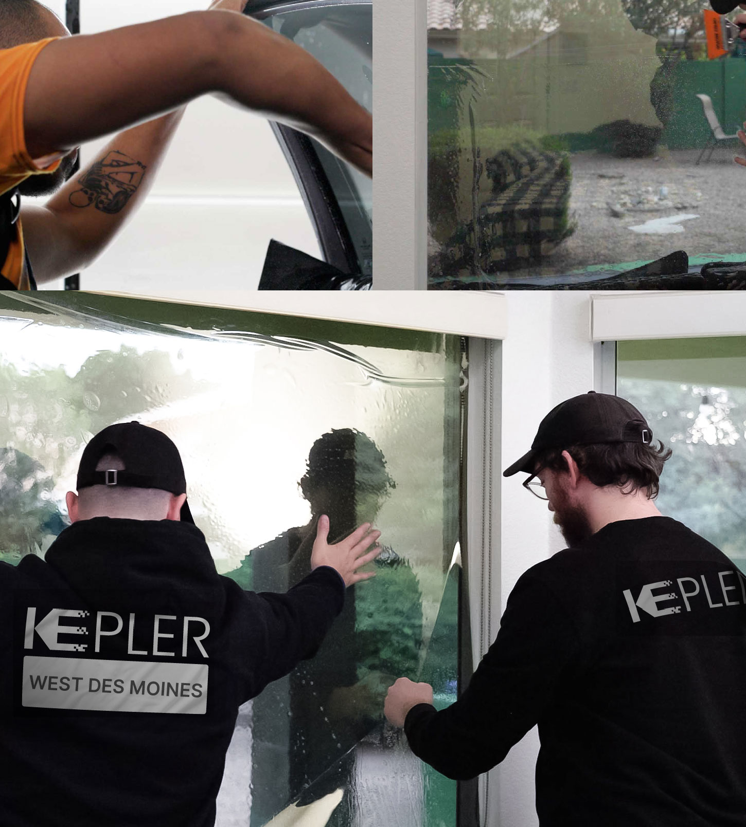 Kepler Technician Installing Advanced Window Tint to Home in West Des Moines