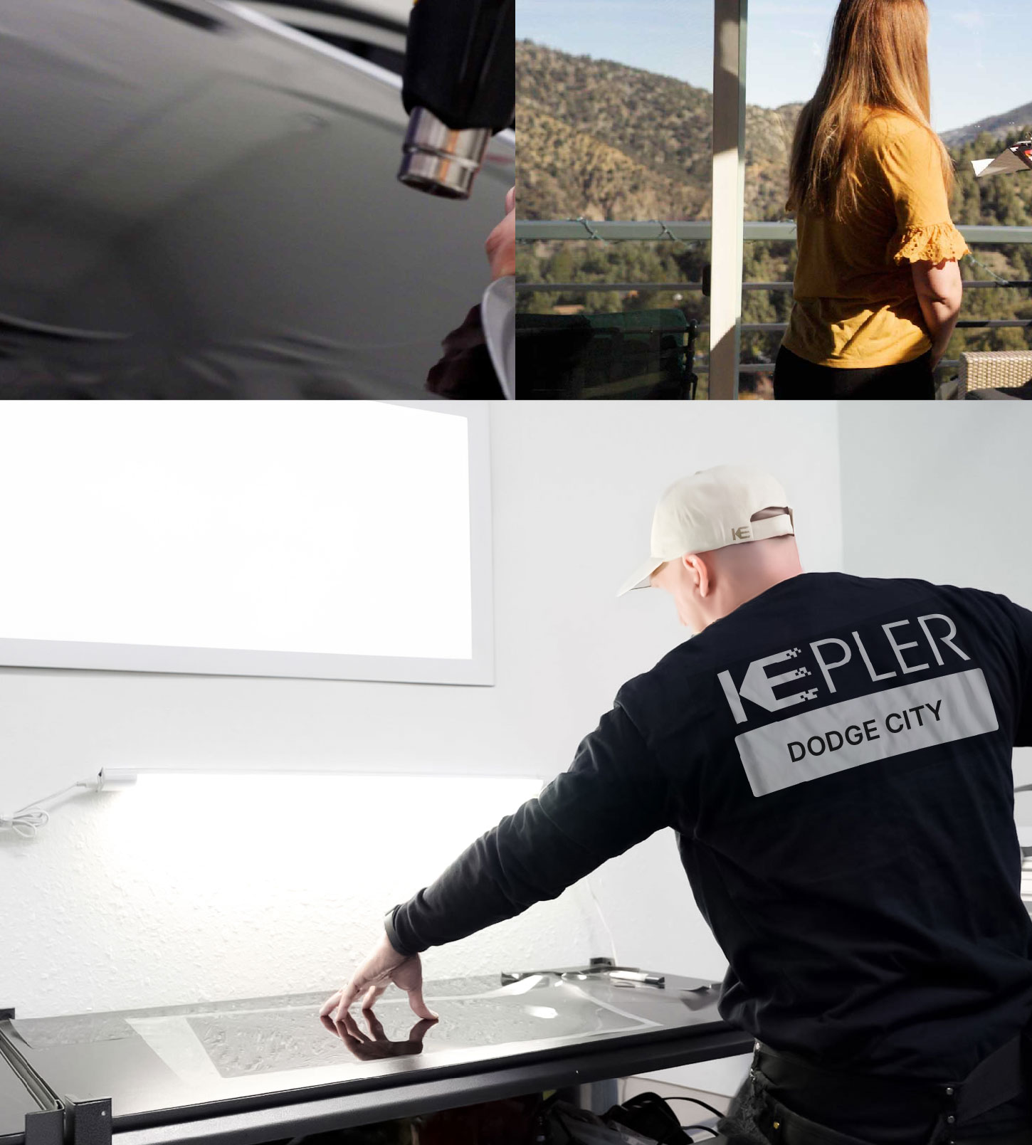 Window Tinting Specialist Cutting Film in Dodge City, Kansas