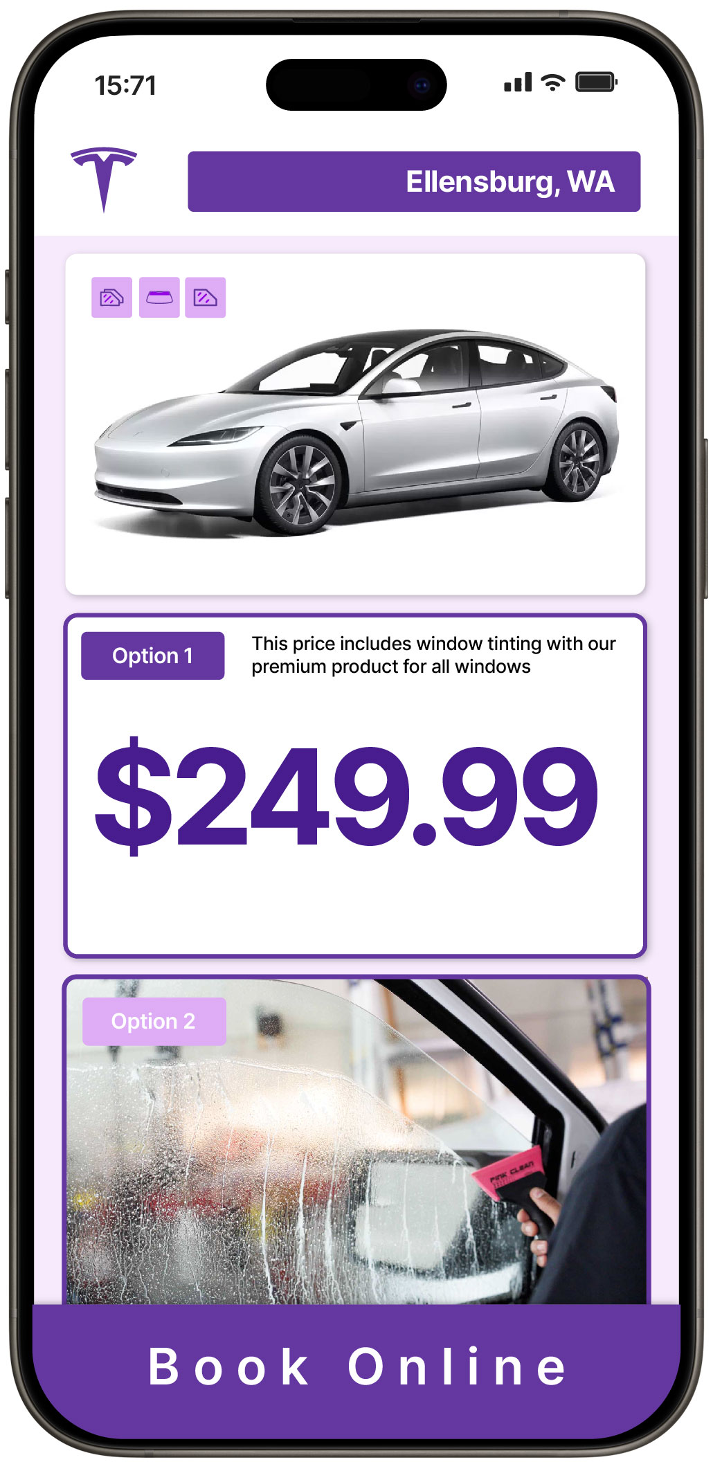 View Competitive Tesla Window Tinting Prices in Ellensburg, Washington