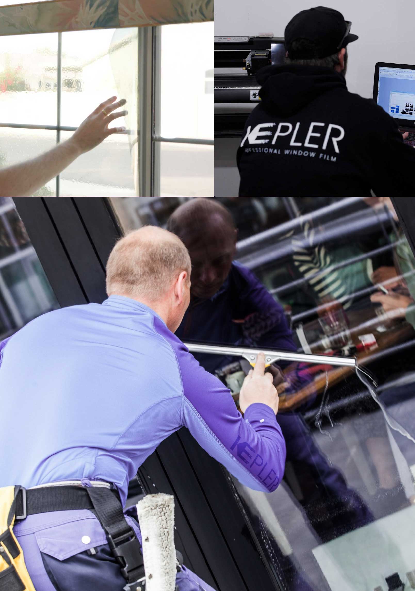 Kepler Professional Applying Anti-Graffiti Window Film to a East Longmeadow Shop Front