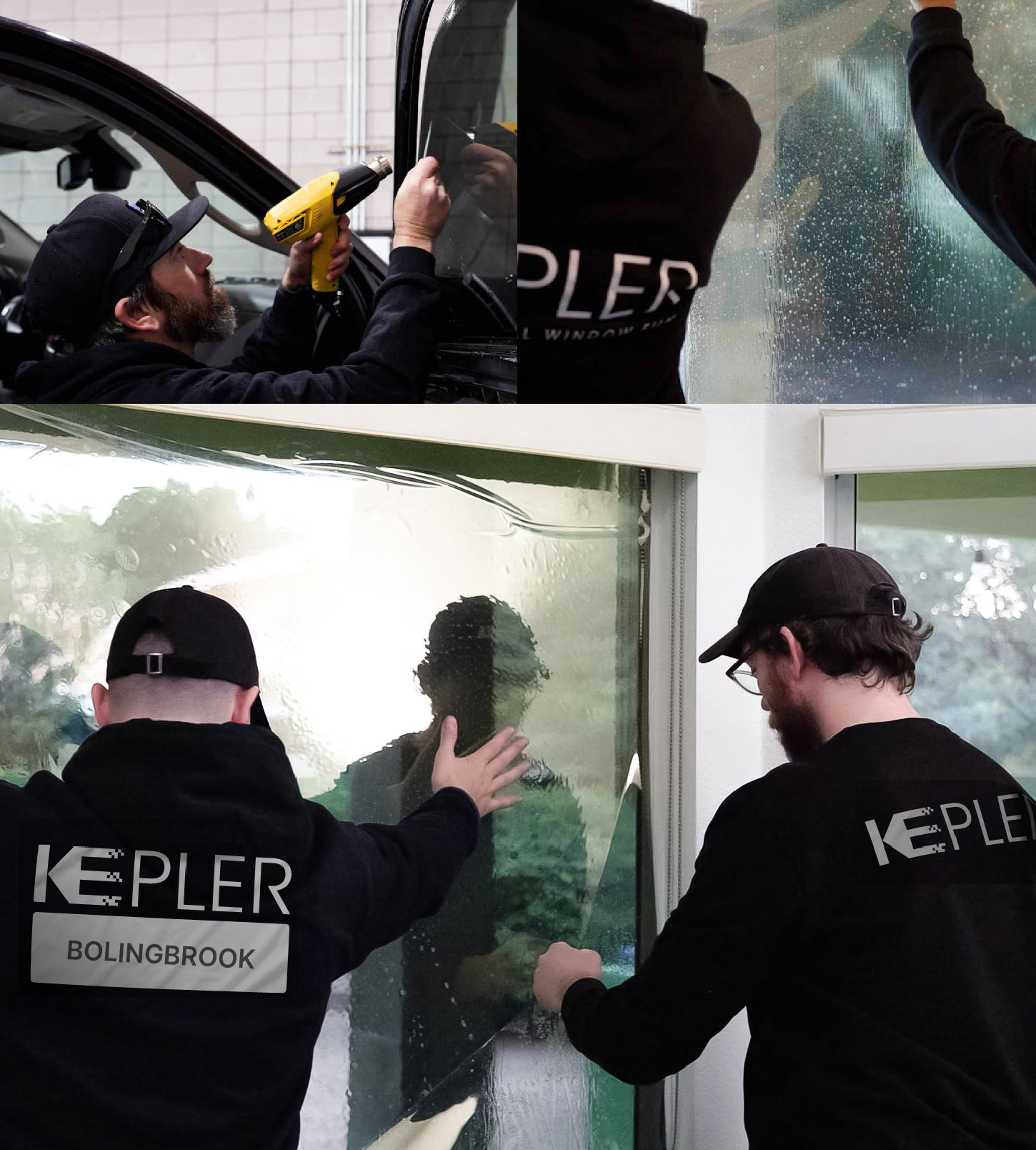 Kepler Technician Installing High-tech Window Tint to Home in Bolingbrook