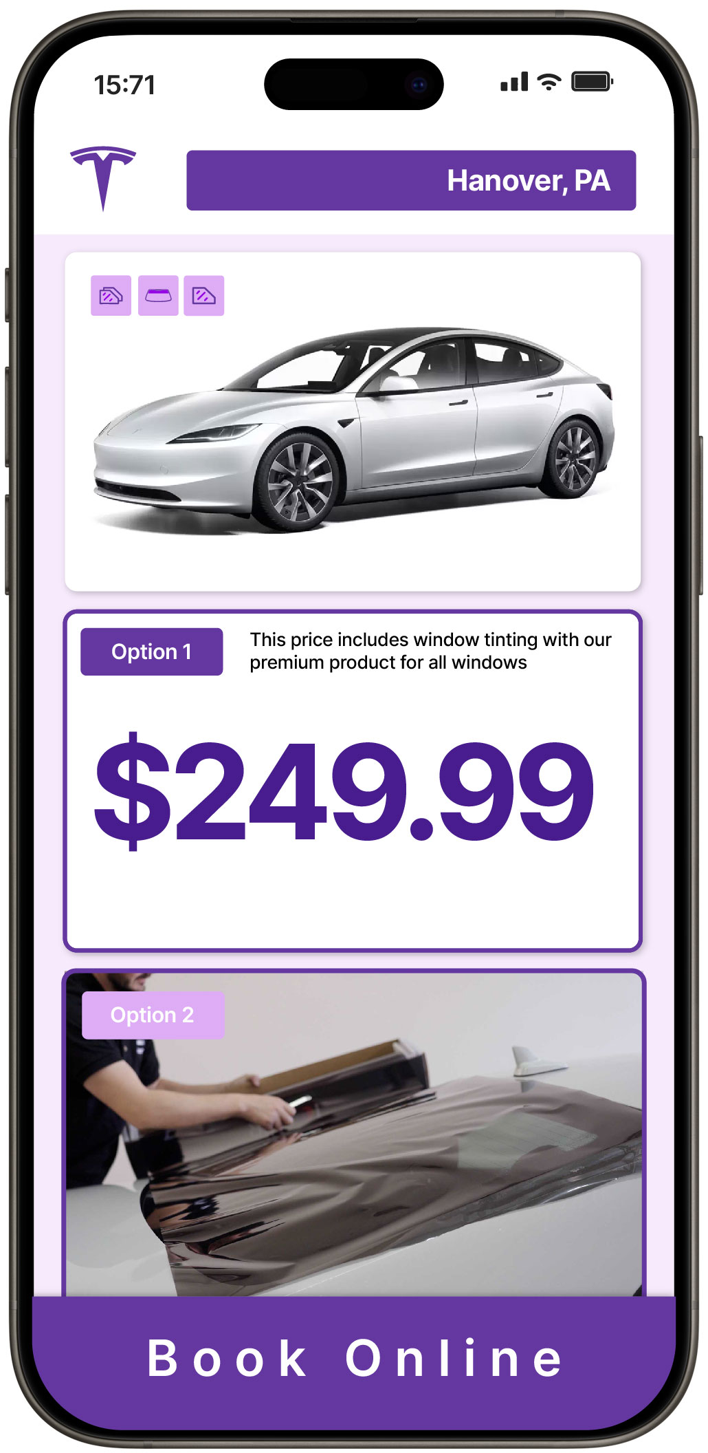 View Affordable Tesla Window Tinting Costs in Hanover, Pennsylvania