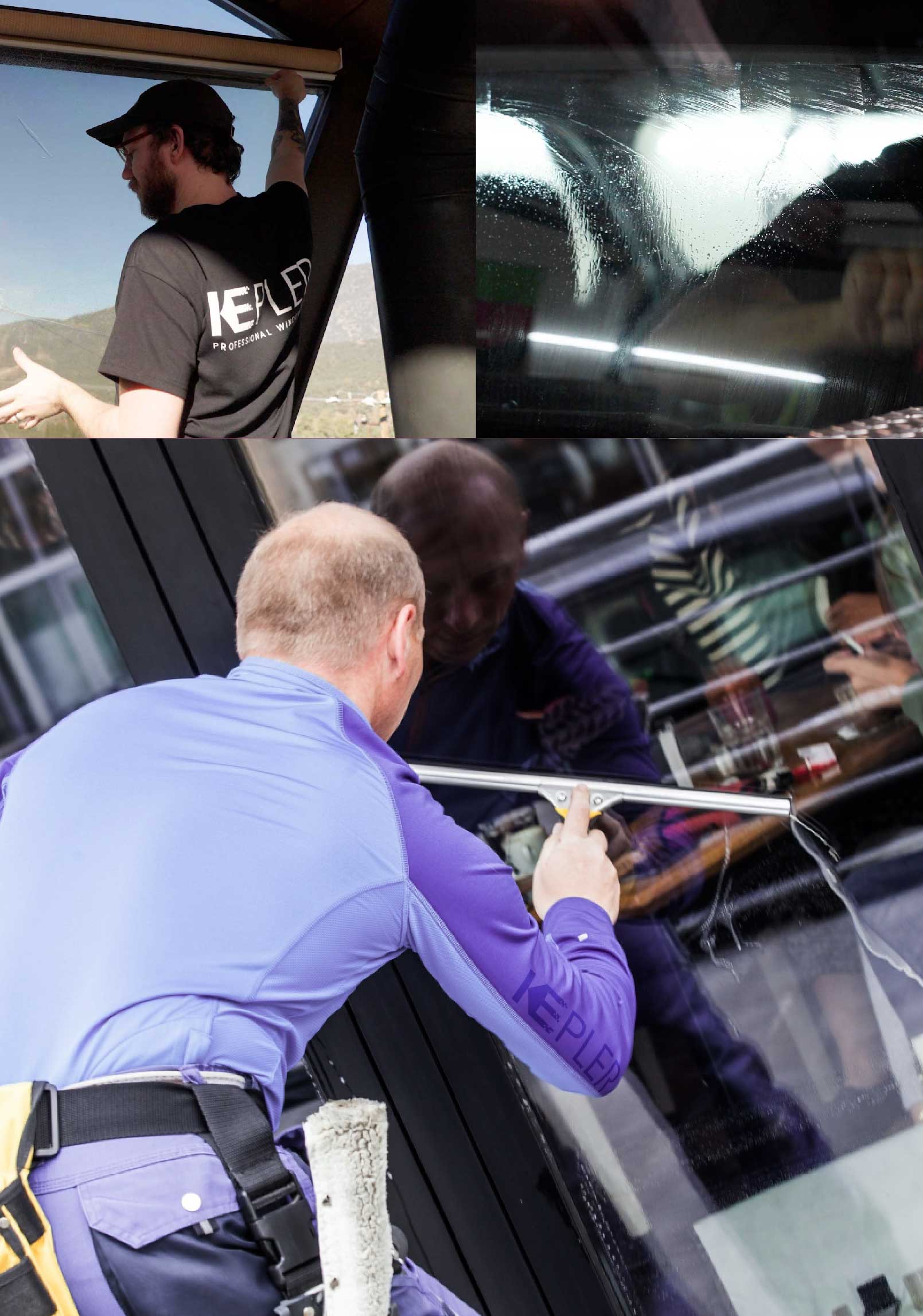 Kepler Skilled Applying Anti-Graffiti Window Film to a Wooster Shop Front