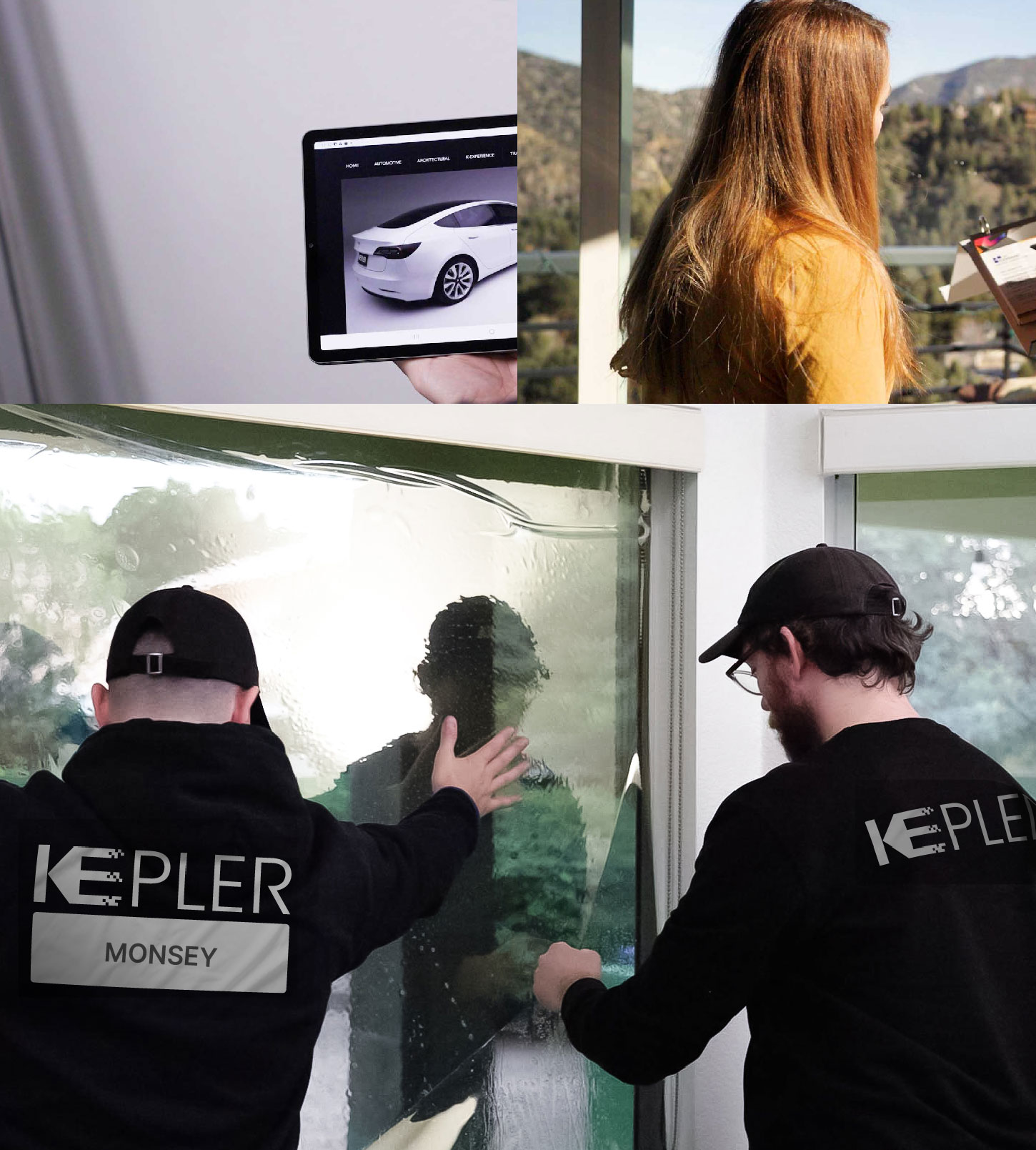 Kepler Technician Applying High-tech Window Tint to Home in Monsey