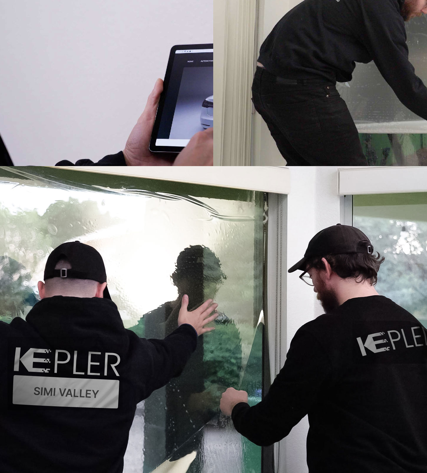 Expert Technician Installing Advanced Window Tint to Home in Simi Valley