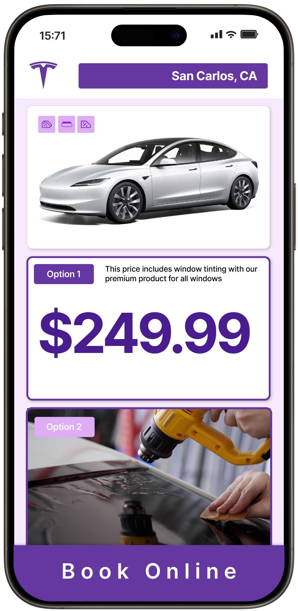 View Affordable Tesla Window Tinting Costs in San Carlos, California