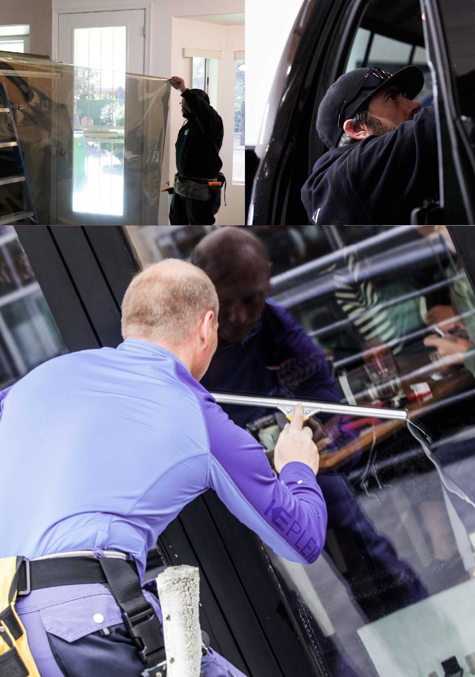 Kepler Professional Applying Anti-Graffiti Window Film to a Moraga Shop Front
