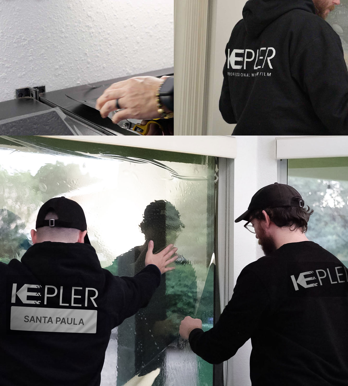 Kepler Technician Installing Advanced Window Tint to Home in Santa Paula