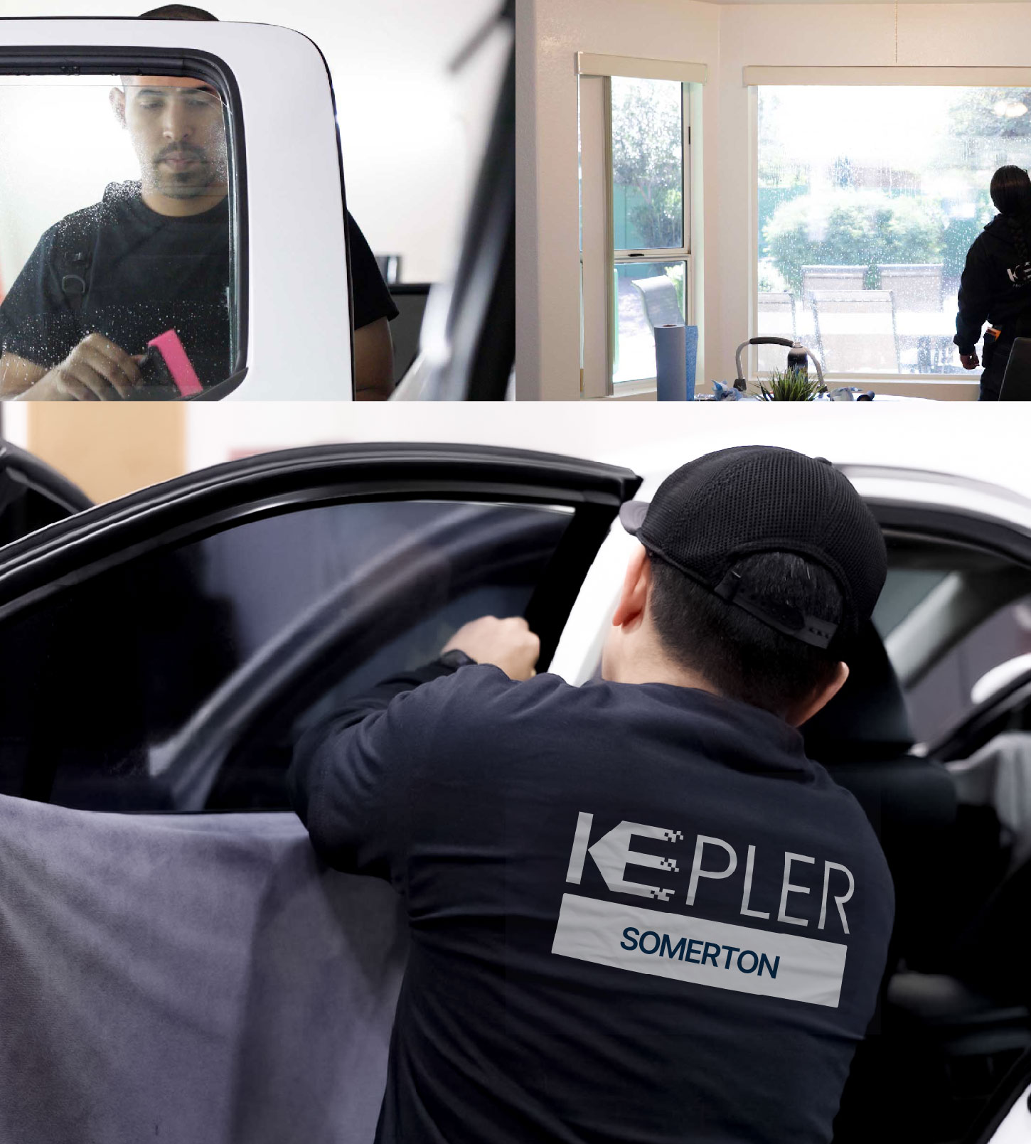 Automotive Window Tinting Expert Applying Film in Somerton, Arizona