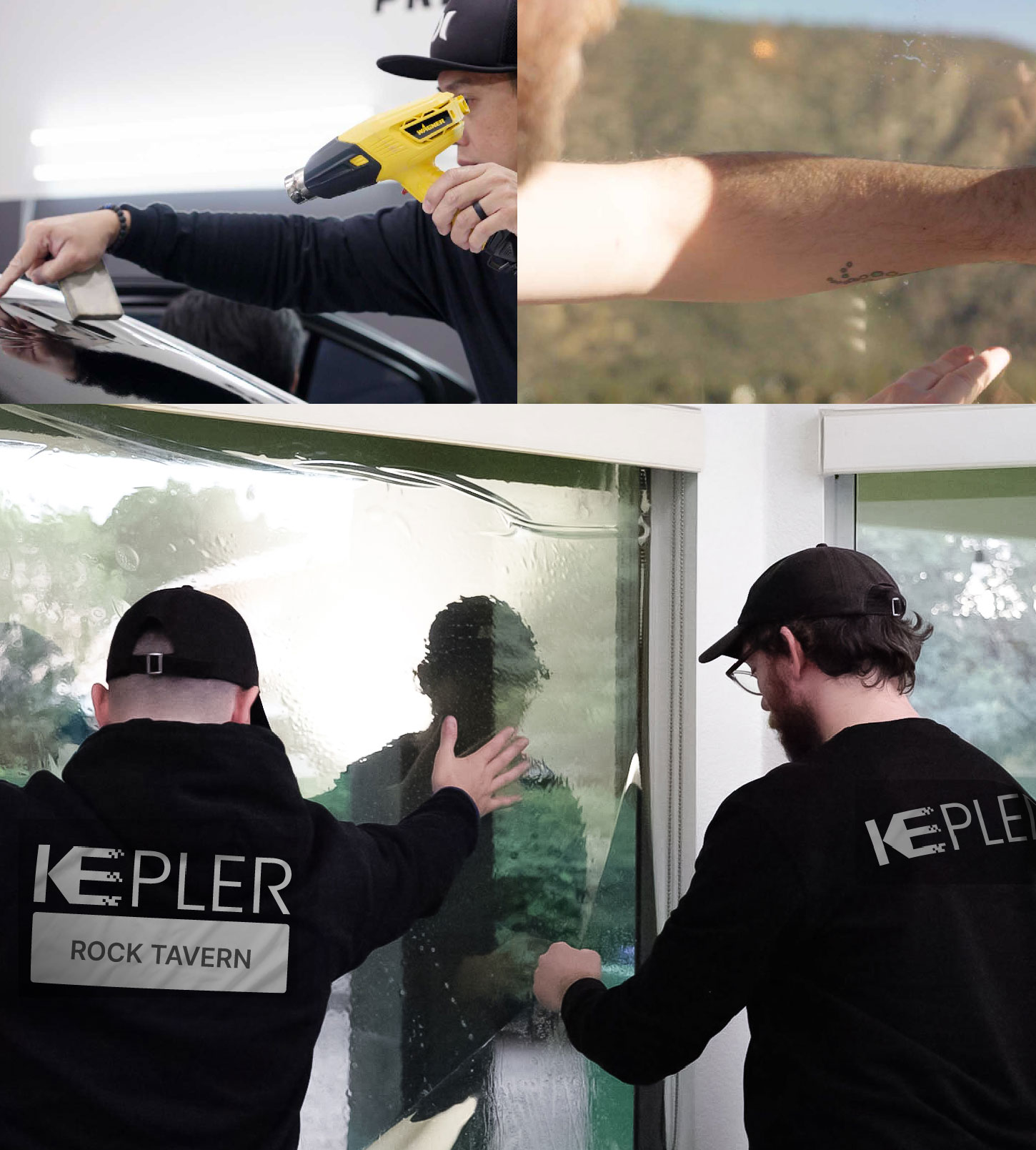 Kepler Technician Installing High-tech Window Tint to Home in Rock Tavern