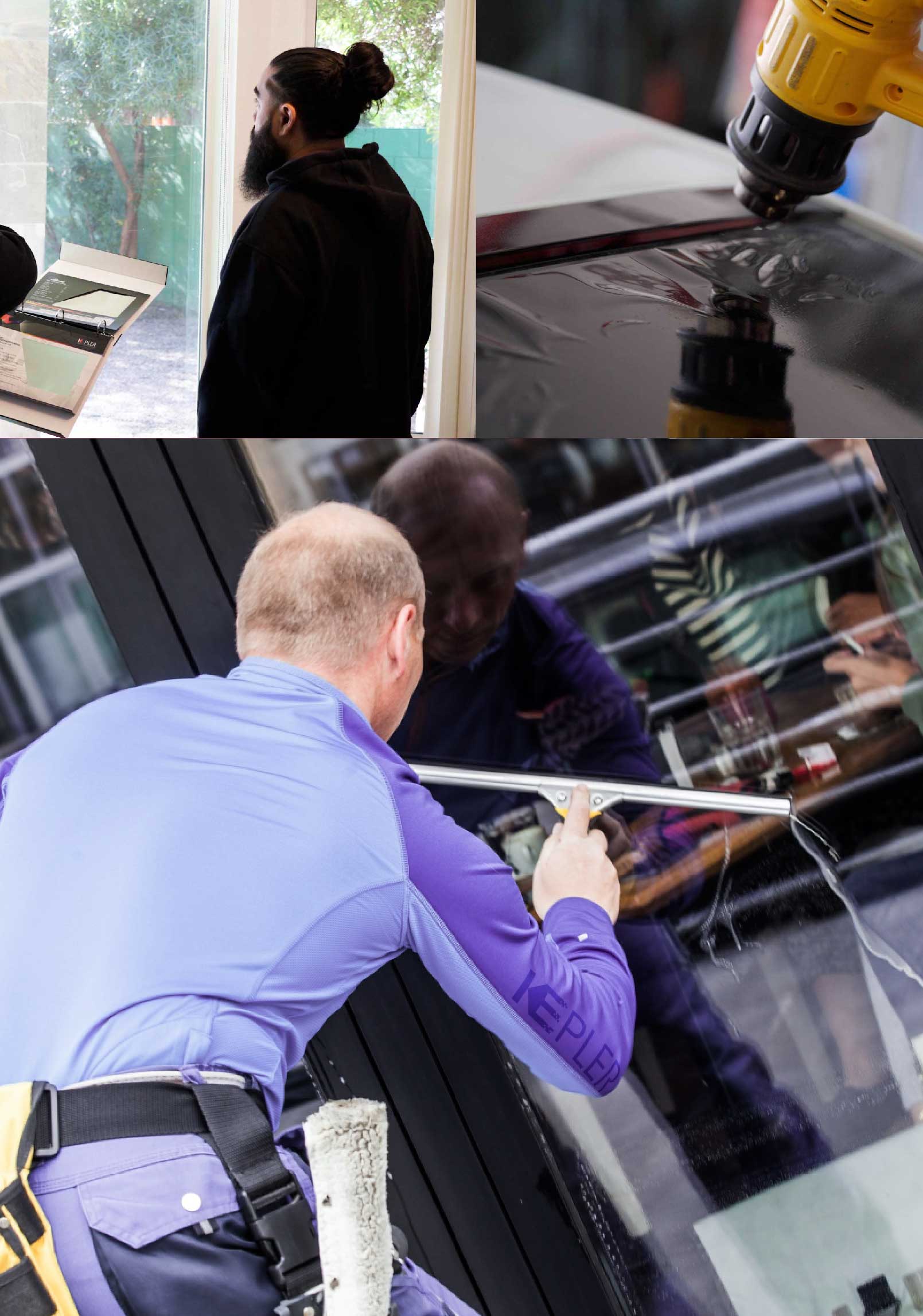 Kepler Skilled Applying Anti-Graffiti Window Film to a Valdosta Shop Front