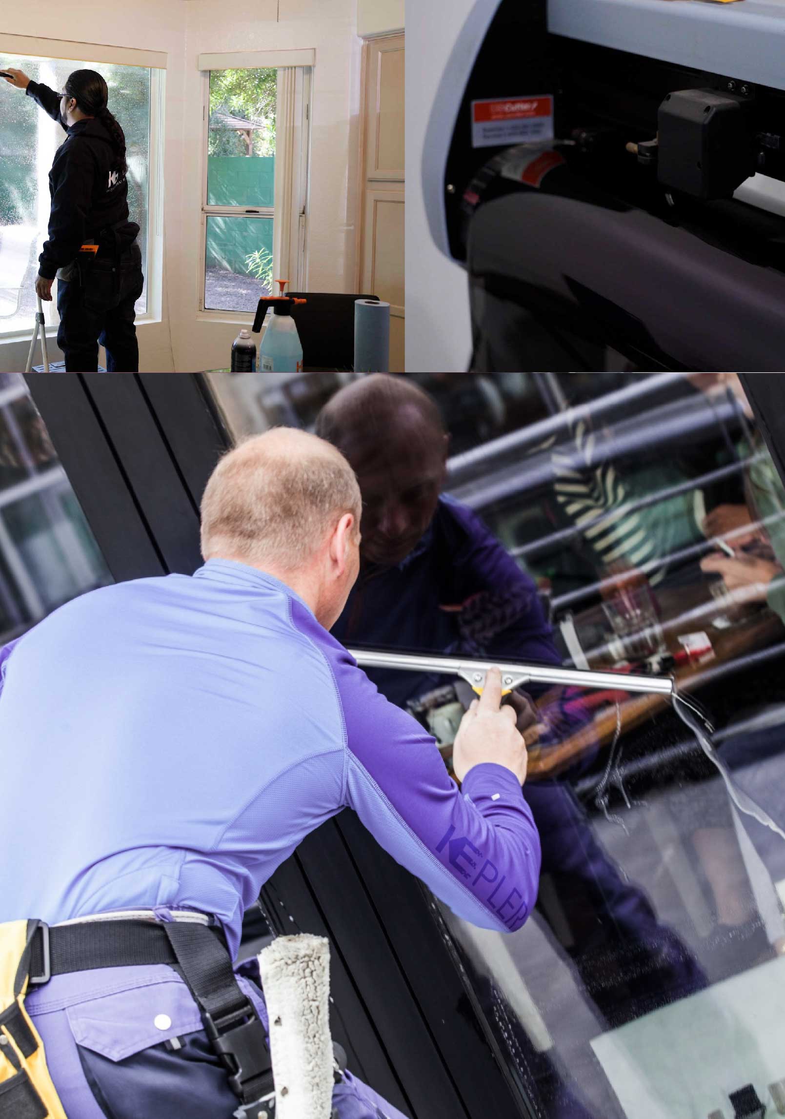 Kepler Expert Applying Anti-Graffiti Window Film to a Mitchell Shop Front