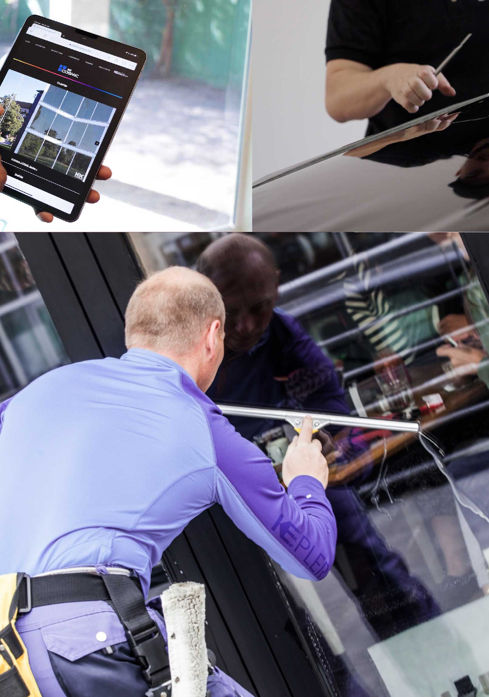 Kepler Professional Applying Anti-Graffiti Window Film to a Elizabeth City Shop Front