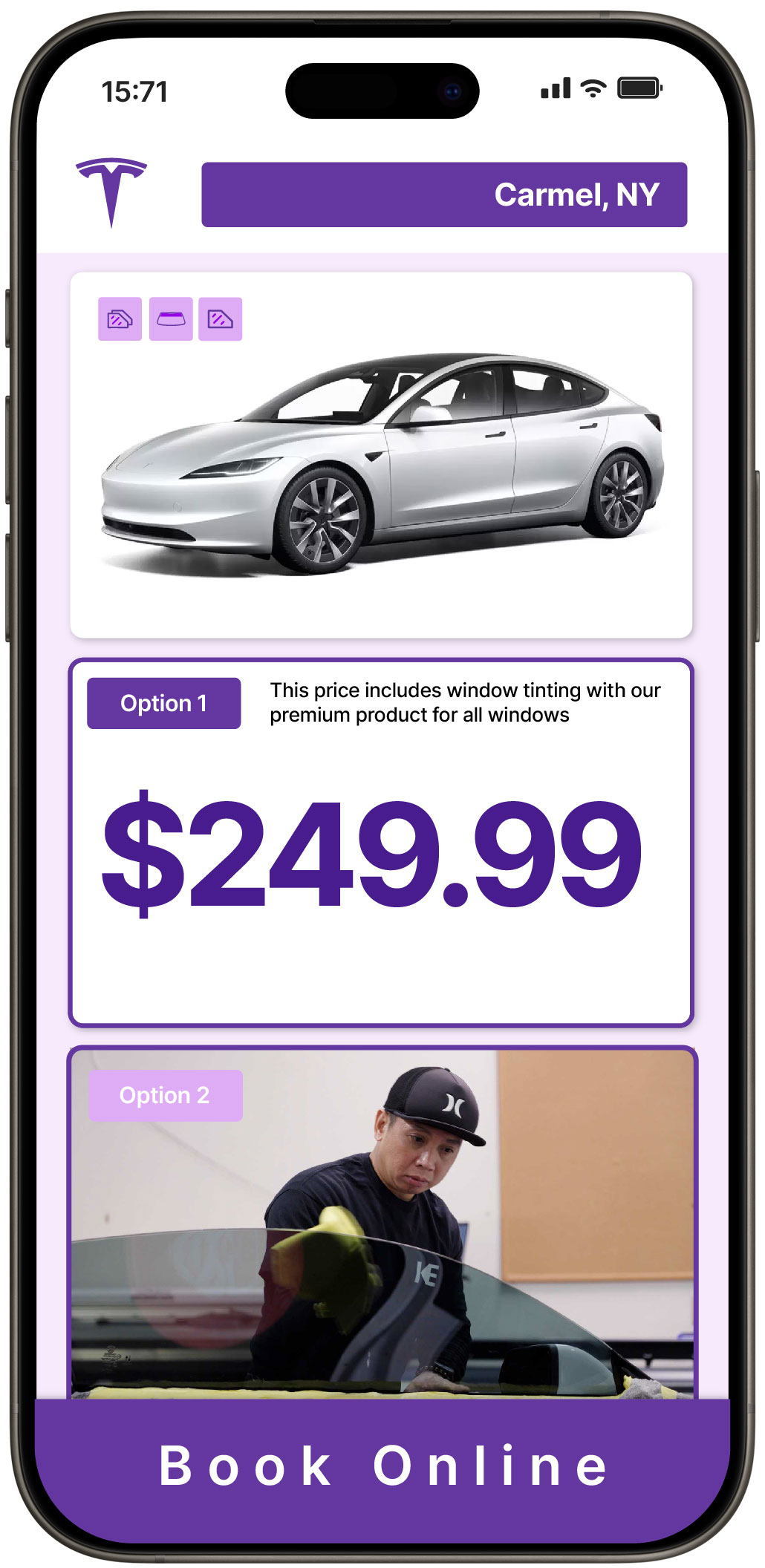 View Affordable Tesla Window Tinting Prices in Carmel, New York