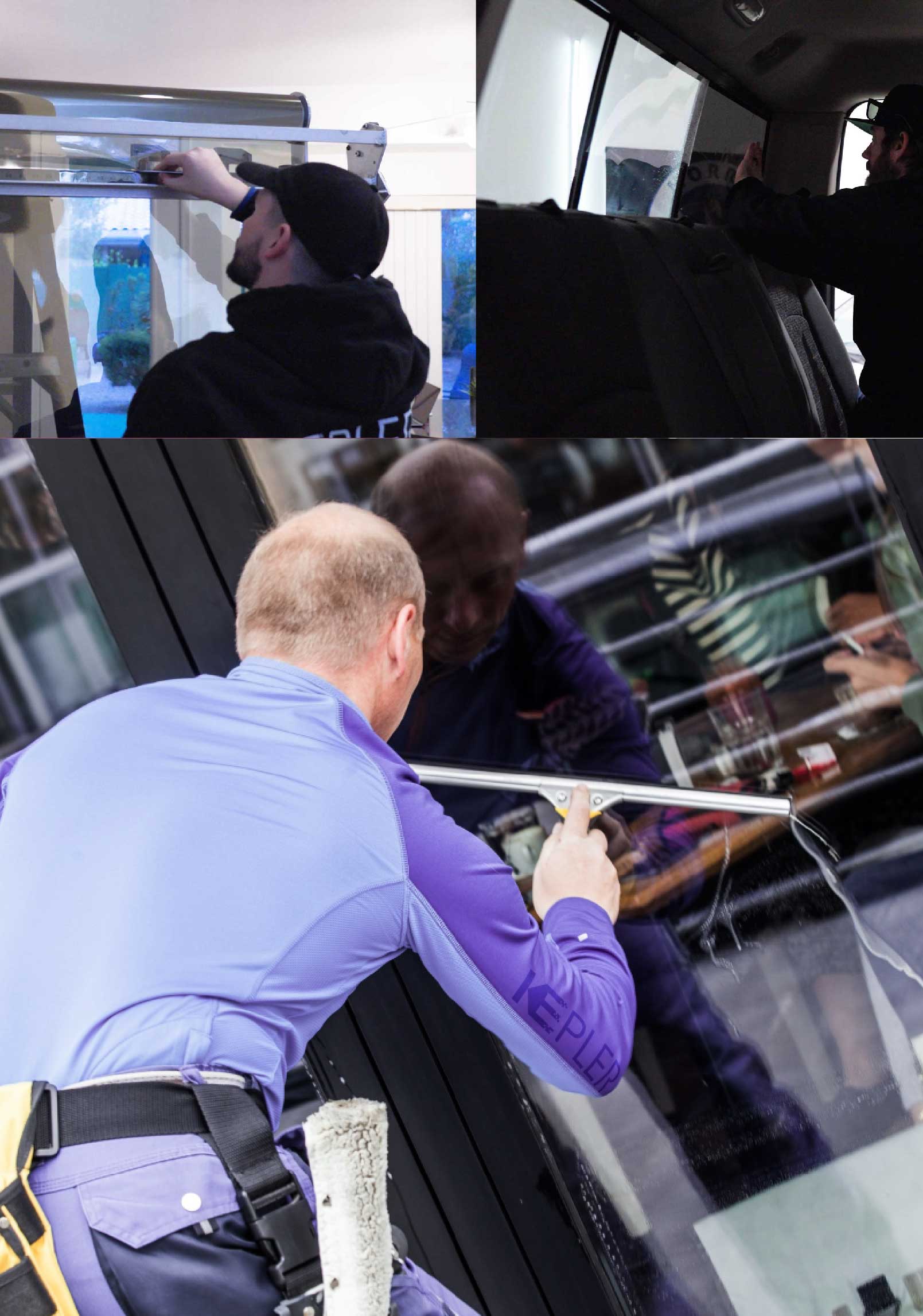 Kepler Expert Applying Anti-Graffiti Window Film to a Hammond Shop Front