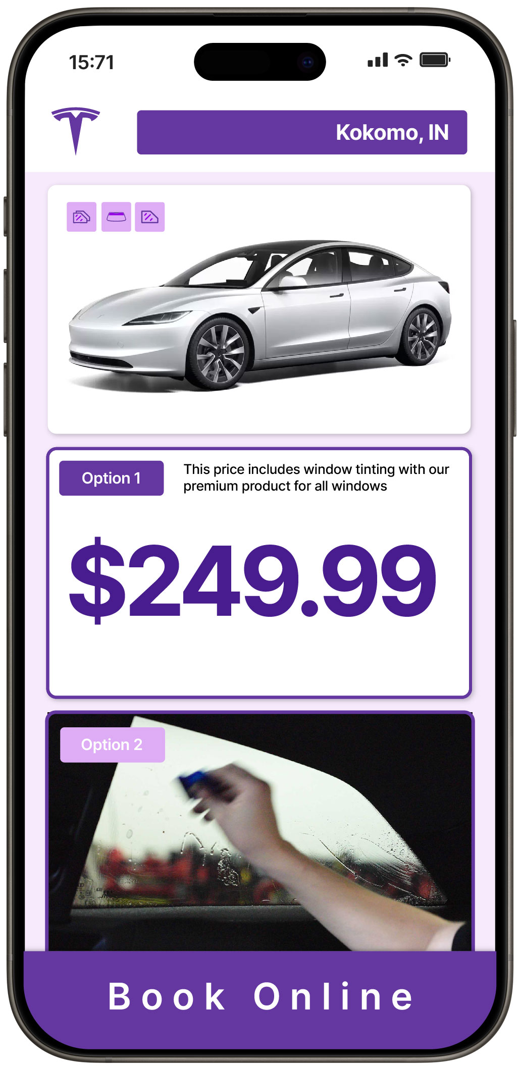 View Reasonable Tesla Window Tinting Rates in Kokomo, Indiana