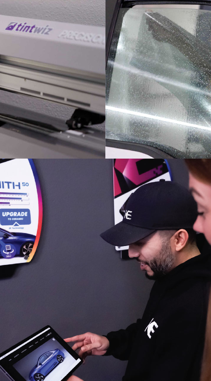 Kepler Dealer Showing Car Window Film Options to Customer in Meridian, Idaho
