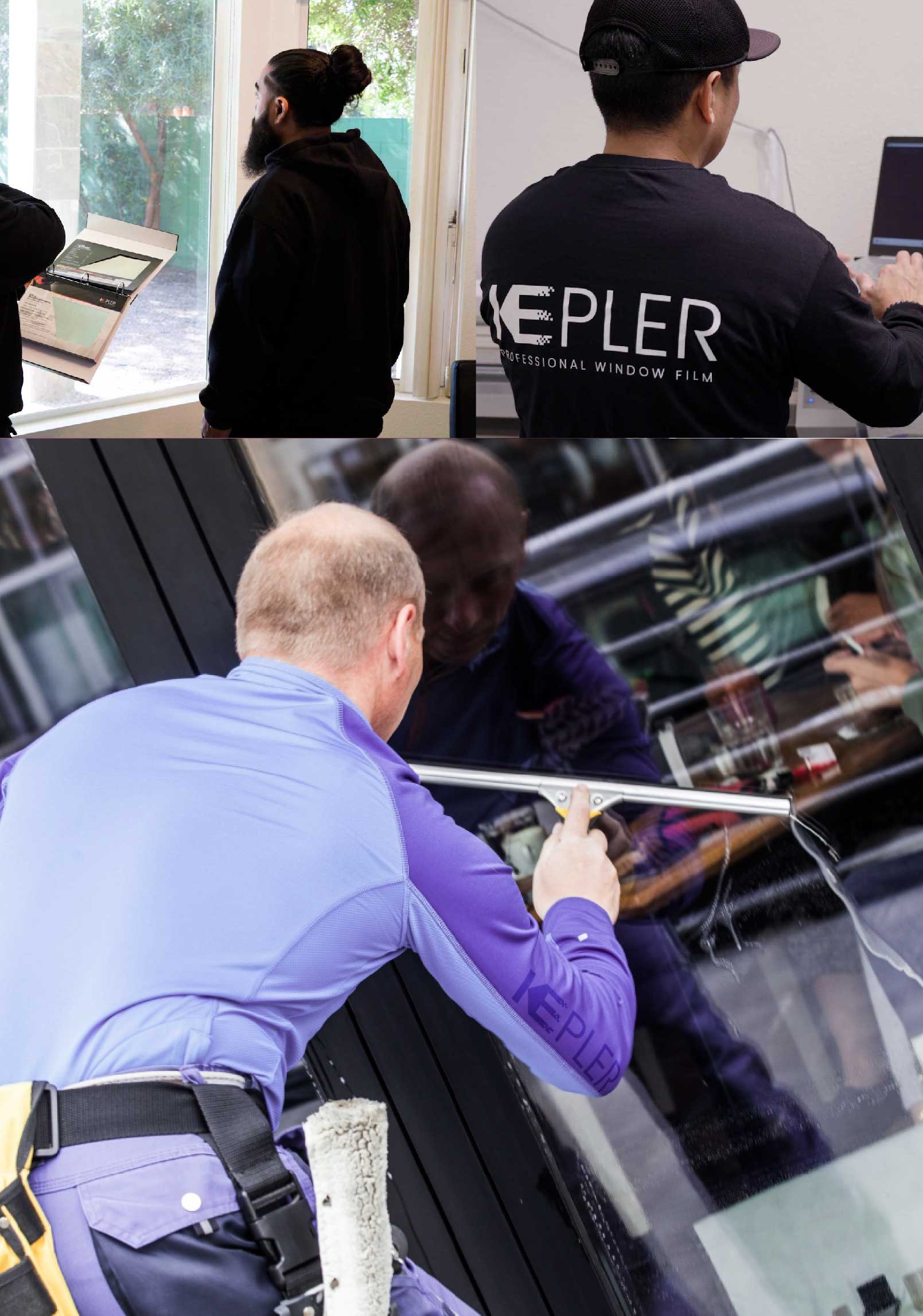 Kepler Skilled Applying Anti-Graffiti Window Film to a Laveen Shop Front
