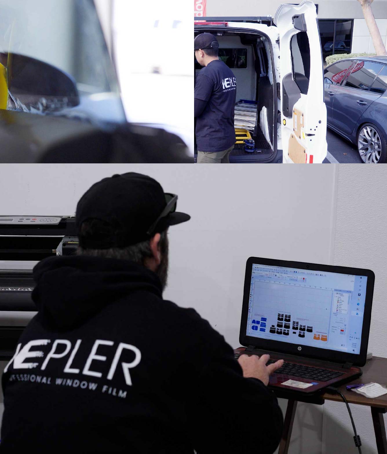 Ceramic Window Tinting Expert Cutting Film in Murray, Kentucky