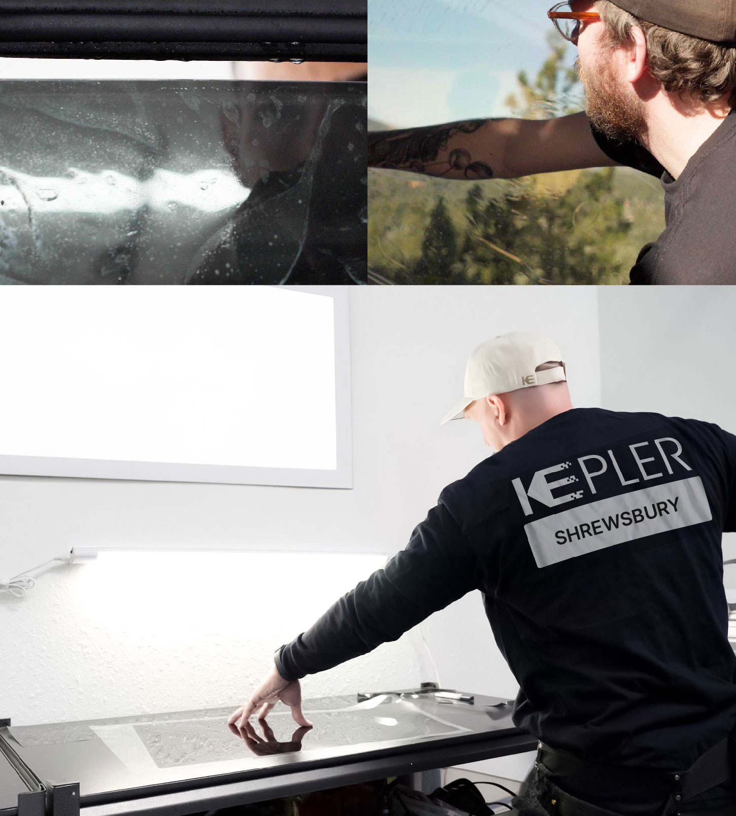 Window Tinting Specialist Cutting Film in Shrewsbury, Massachusetts