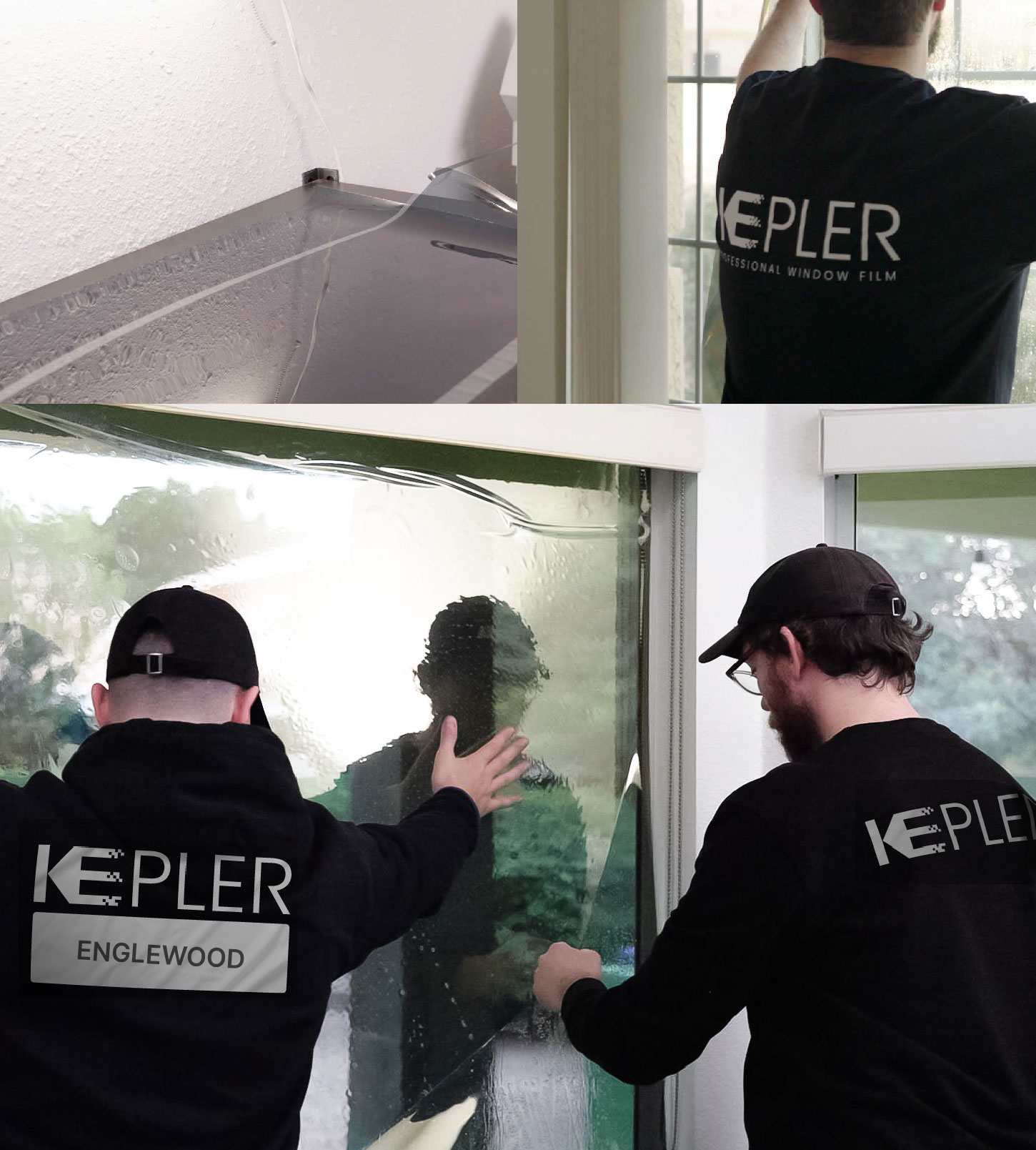 Kepler Technician Fitting Ceramic Window Tint to Home in Englewood