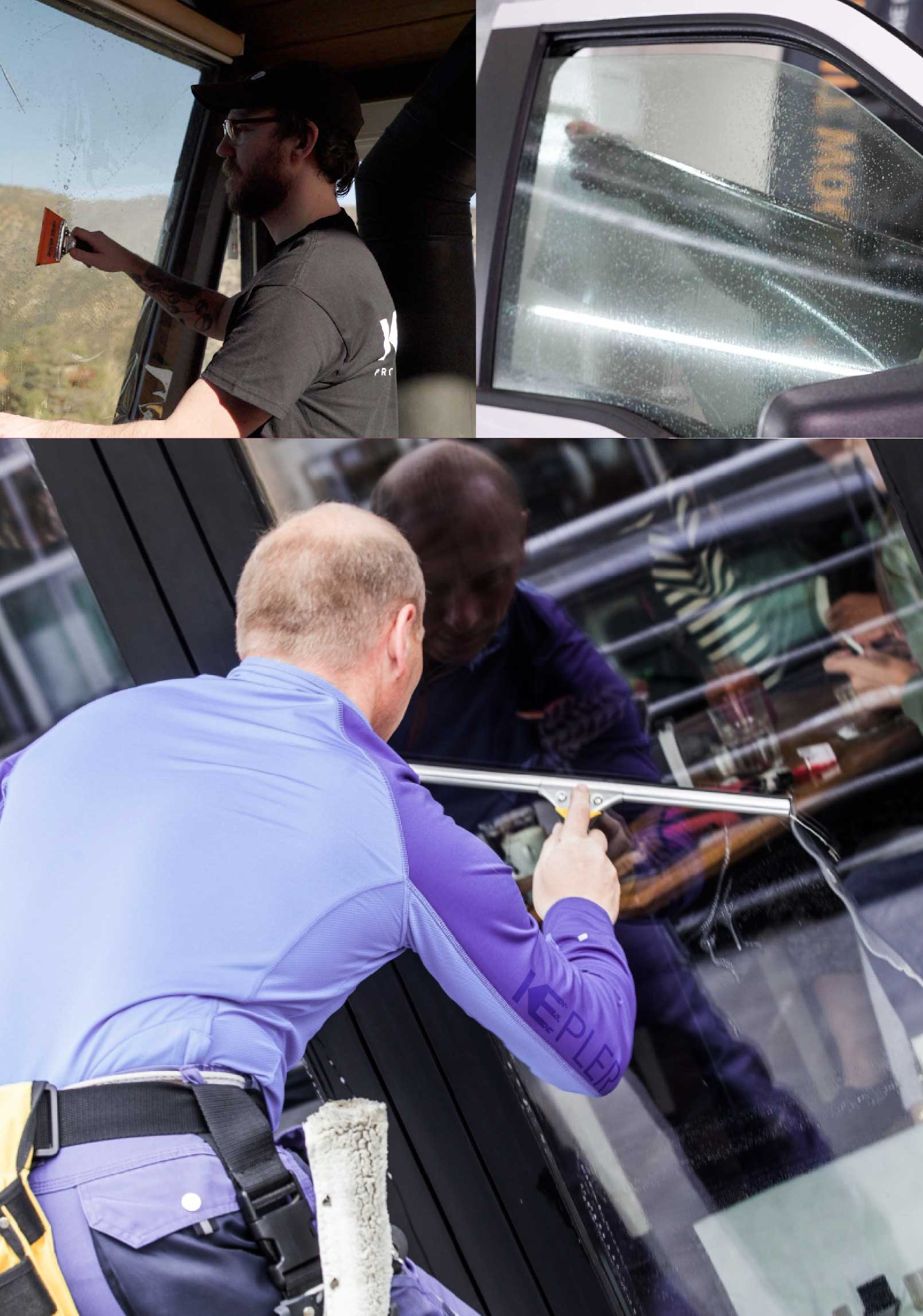 Kepler Expert Applying Anti-Graffiti Window Film to a Kokomo Shop Front