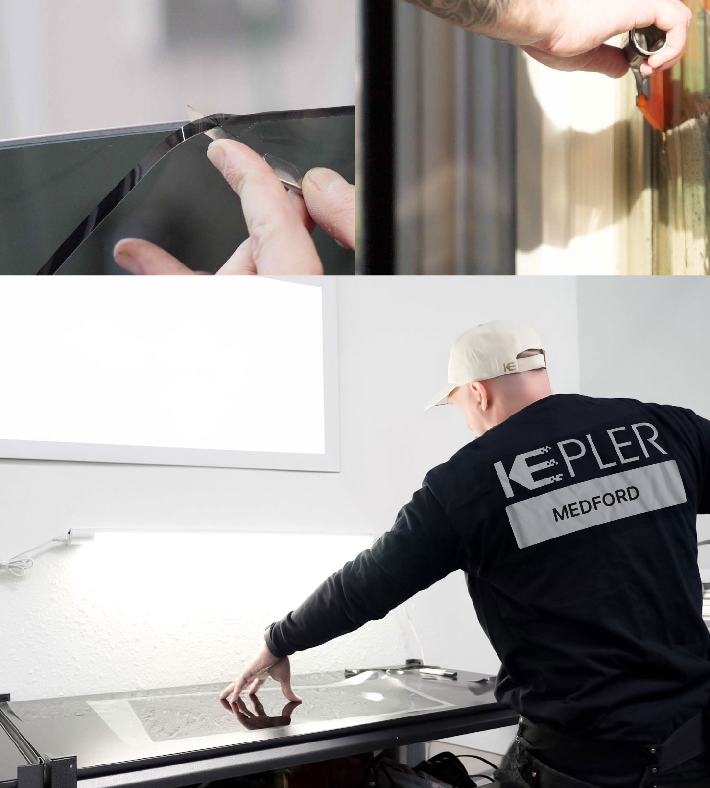 Window Tinting Specialist Cutting Film in Medford, New York