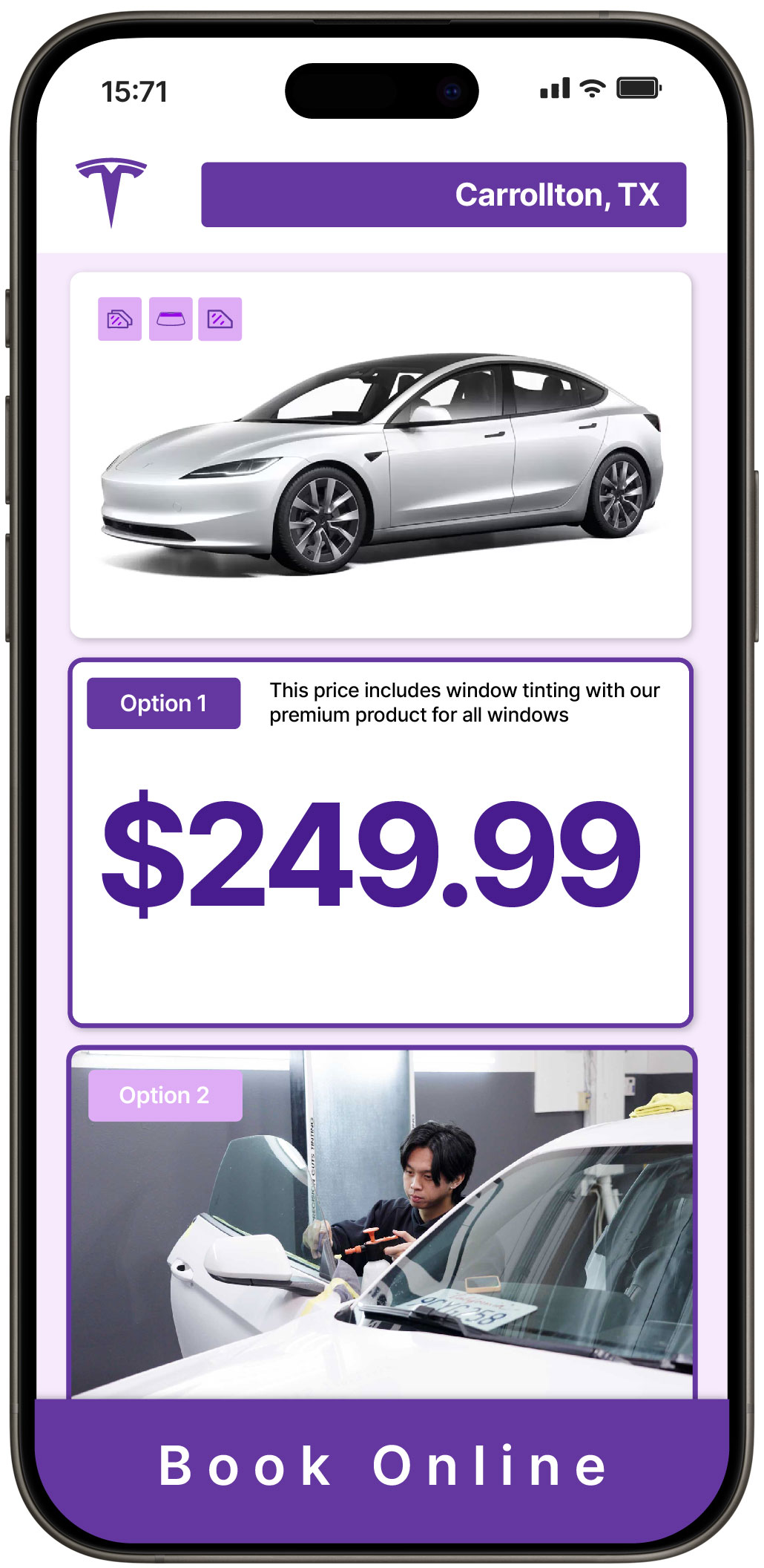 View Affordable Tesla Window Tinting Rates in Carrollton, Texas