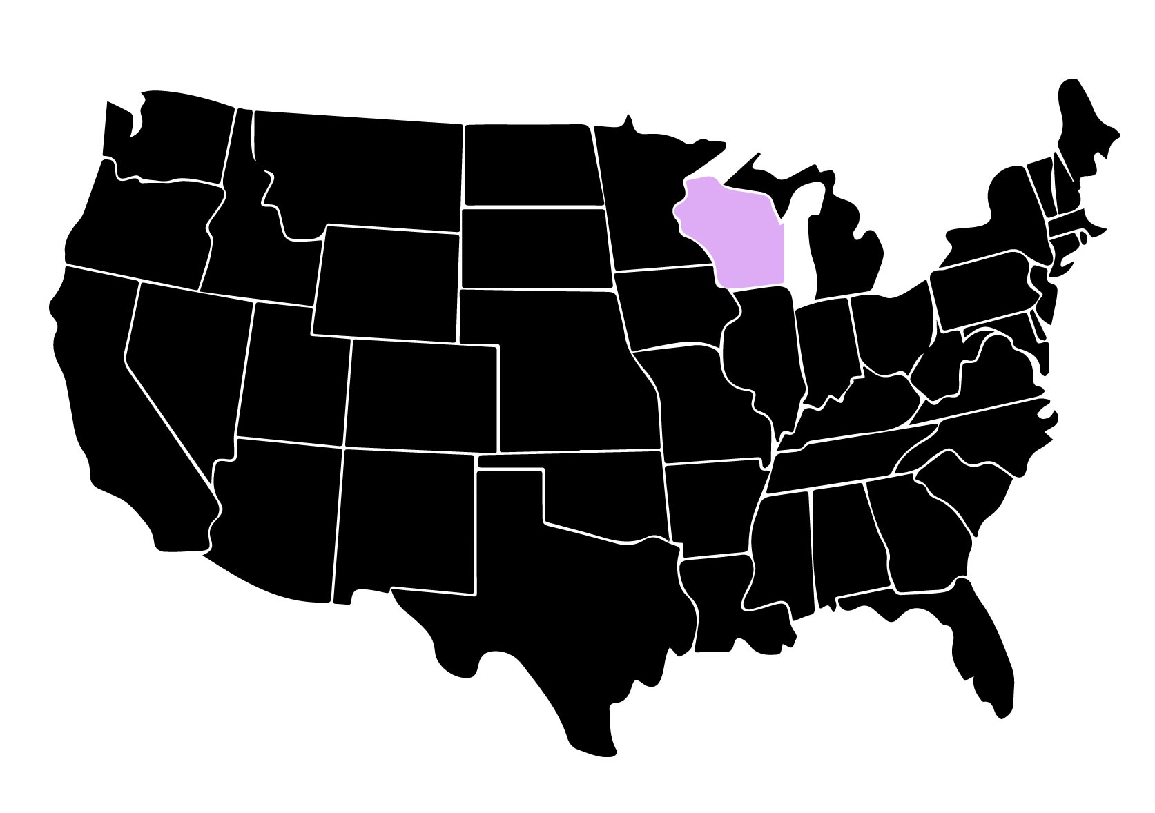 Map Showing Location of Kepler Window Tinters in Kenosha, Wisconsin with Purple Highlight on the State