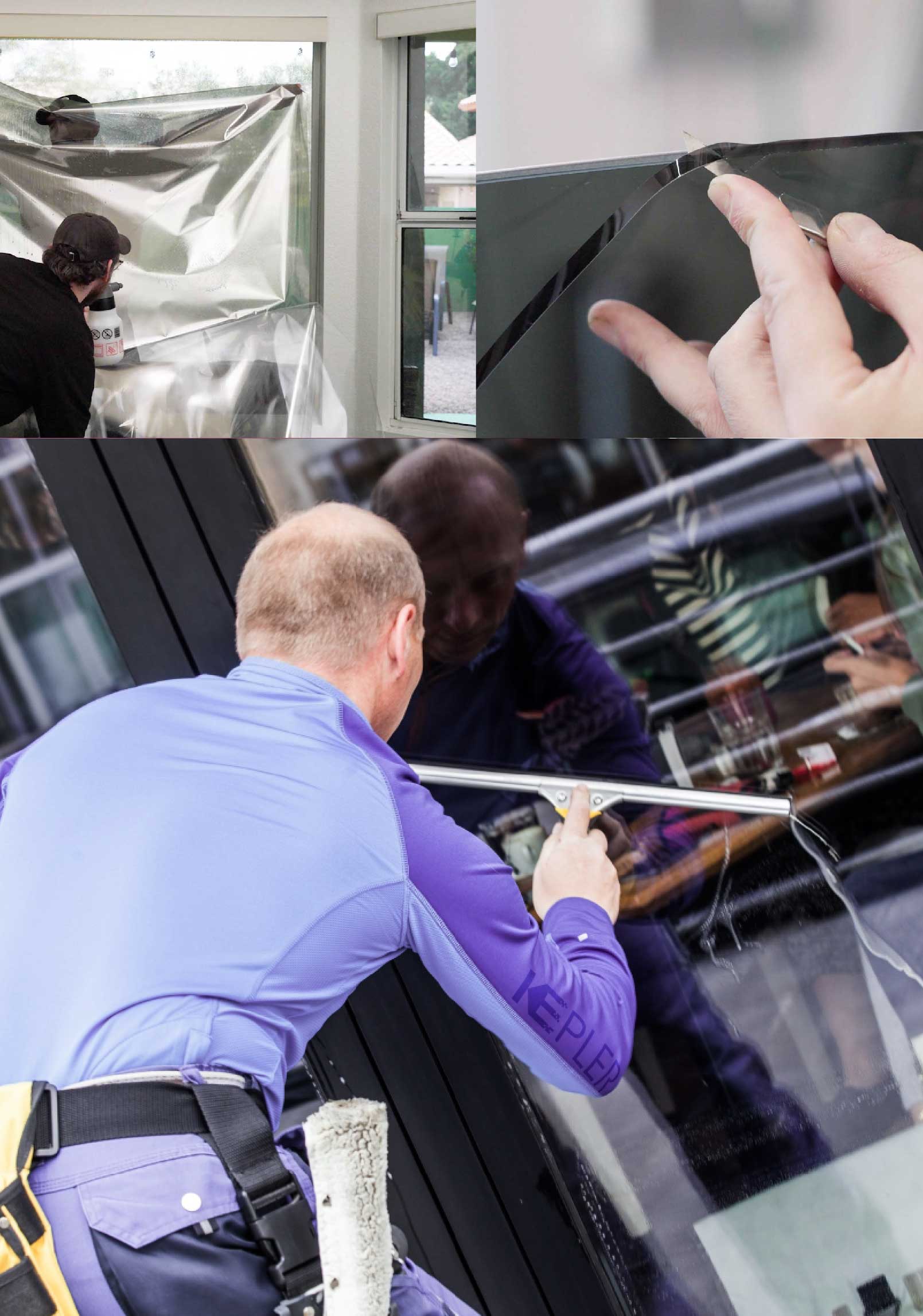 Kepler Professional Applying Anti-Graffiti Window Film to a Lakewood Shop Front