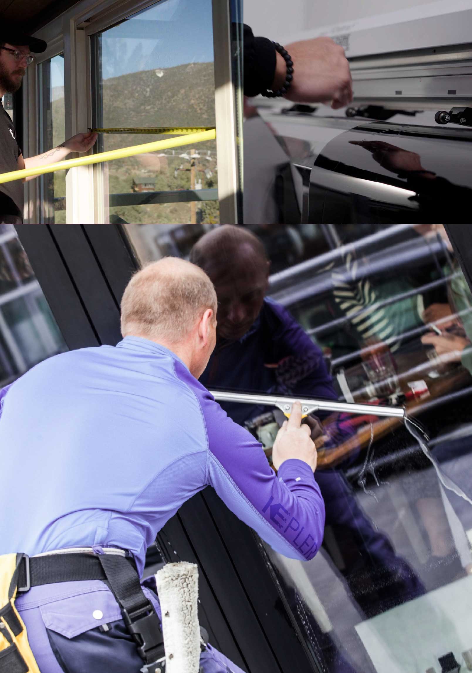 Kepler Skilled Applying Anti-Graffiti Window Film to a Oakdale Shop Front