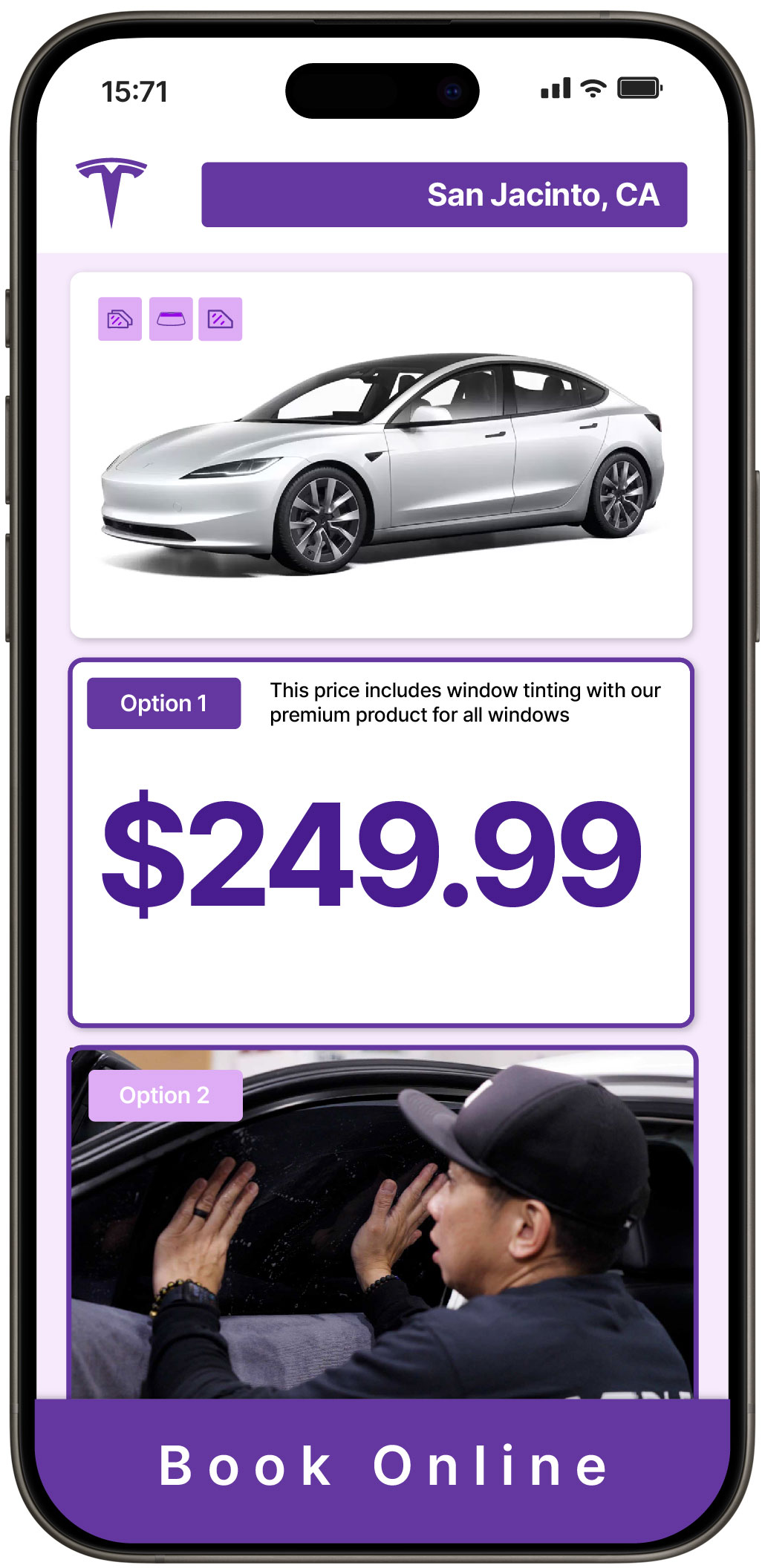 View Affordable Tesla Window Tinting Prices in San Jacinto, California