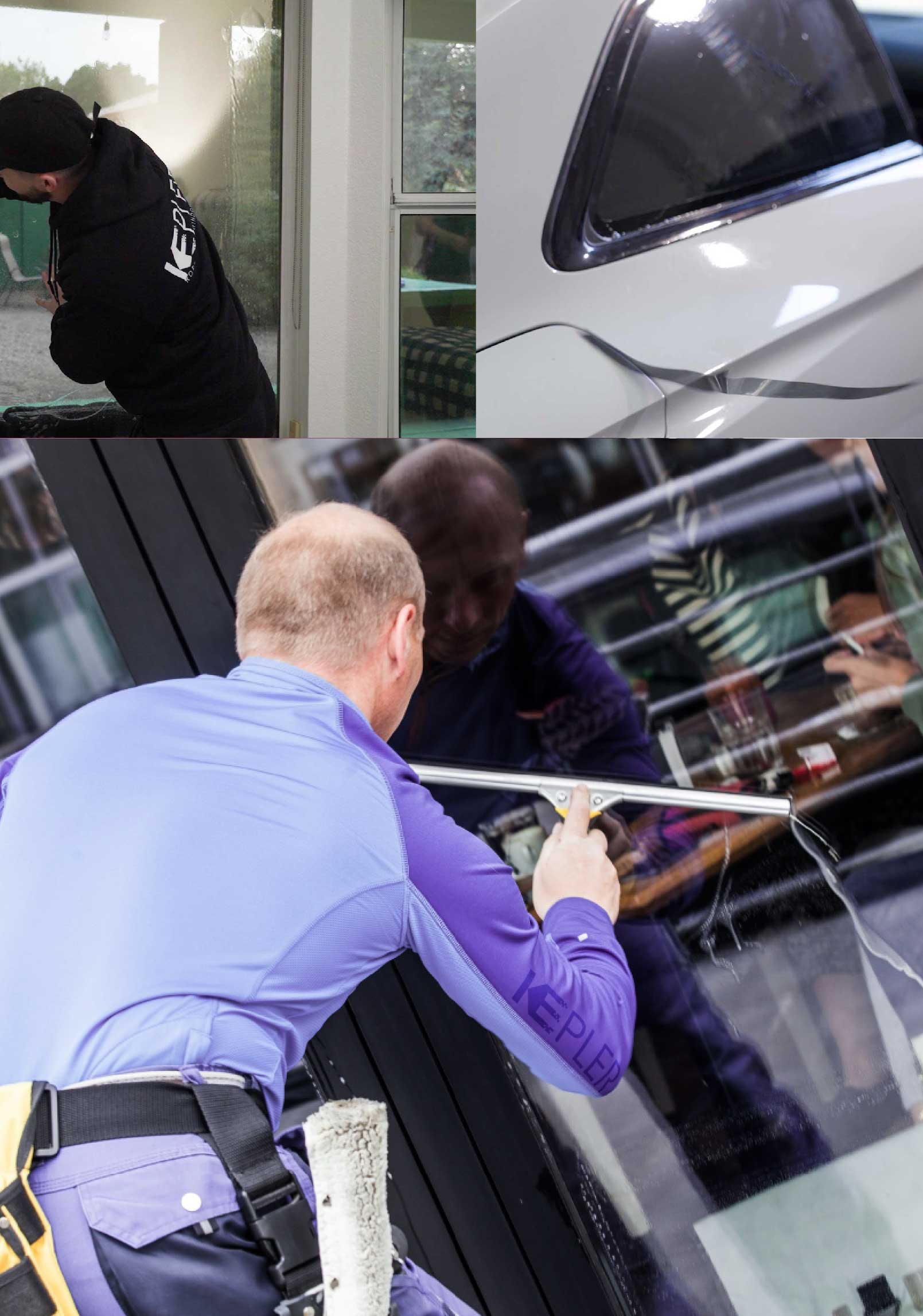 Kepler Skilled Applying Anti-Graffiti Window Film to a Madison Heights Shop Front