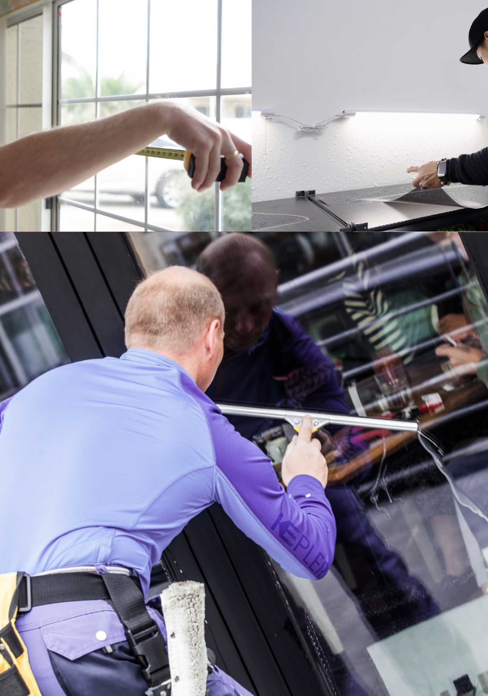 Kepler Skilled Applying Anti-Graffiti Window Film to a Knightdale Shop Front