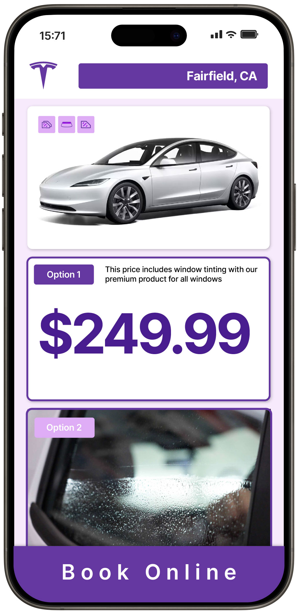 View Competitive Tesla Window Tinting Rates in Fairfield, California
