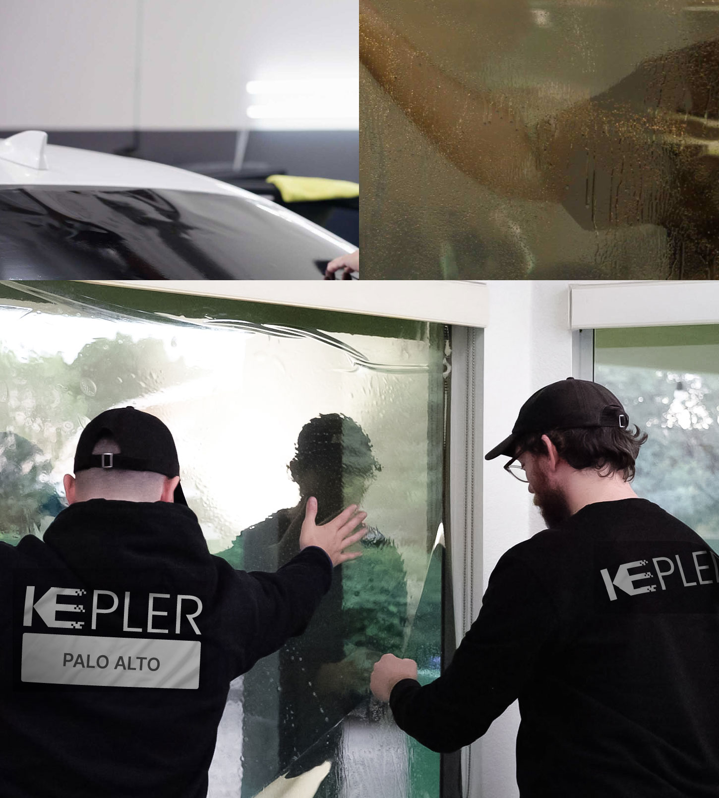 Kepler Technician Fitting Ceramic Window Tint to Home in Palo Alto