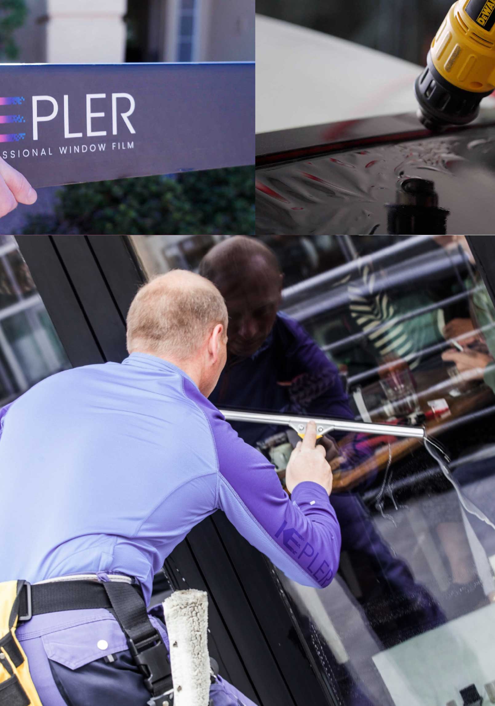 Kepler Professional Applying Anti-Graffiti Window Film to a Mesa Shop Front