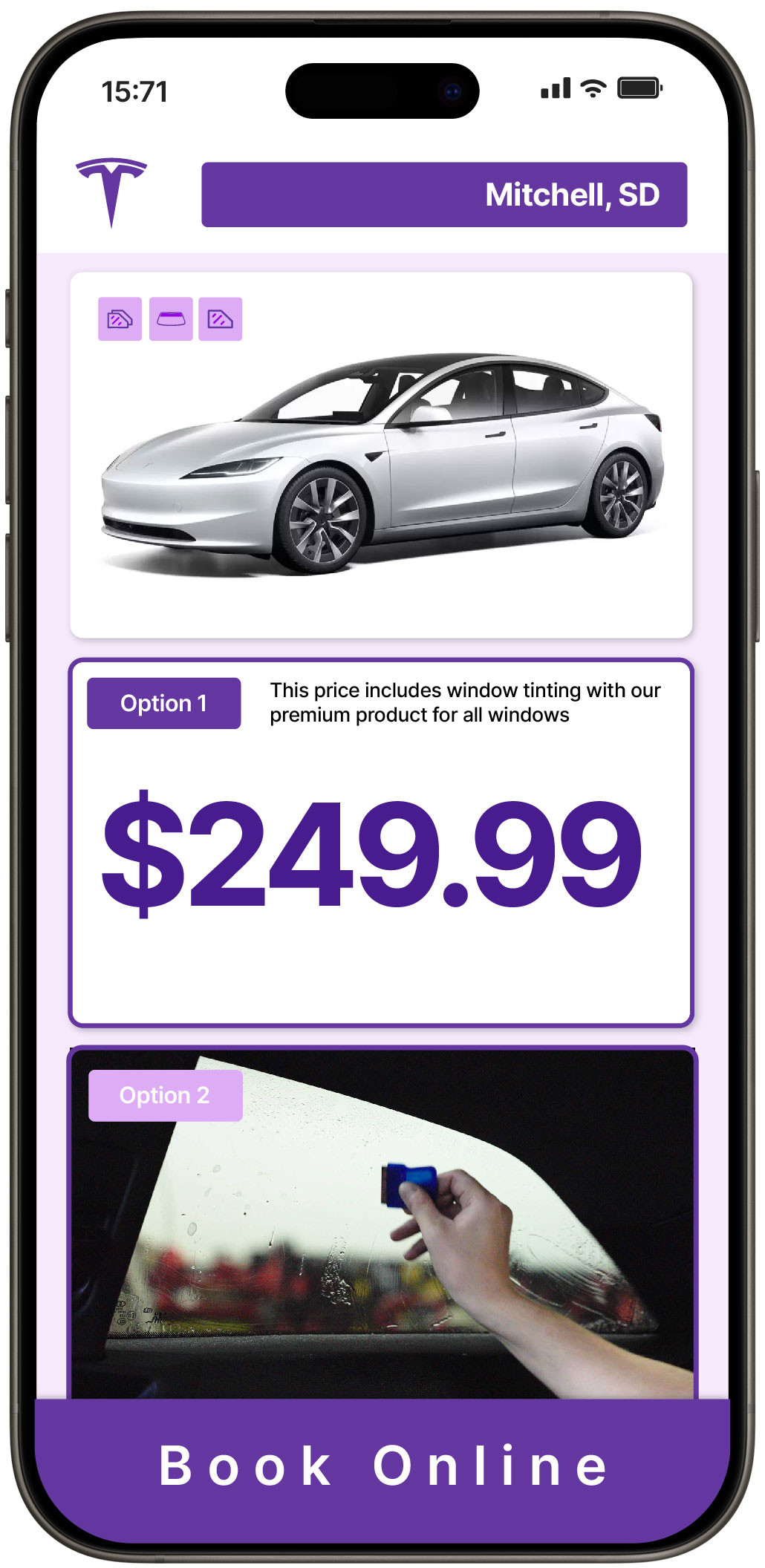 View Reasonable Tesla Window Tinting Costs in Mitchell, South Dakota