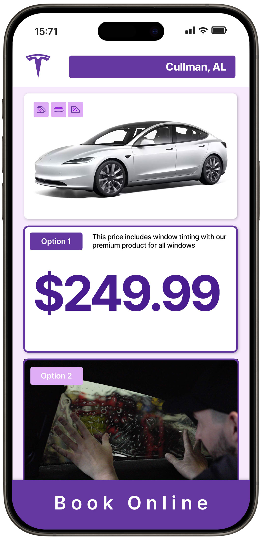 View Reasonable Tesla Window Tinting Prices in Cullman, Alabama