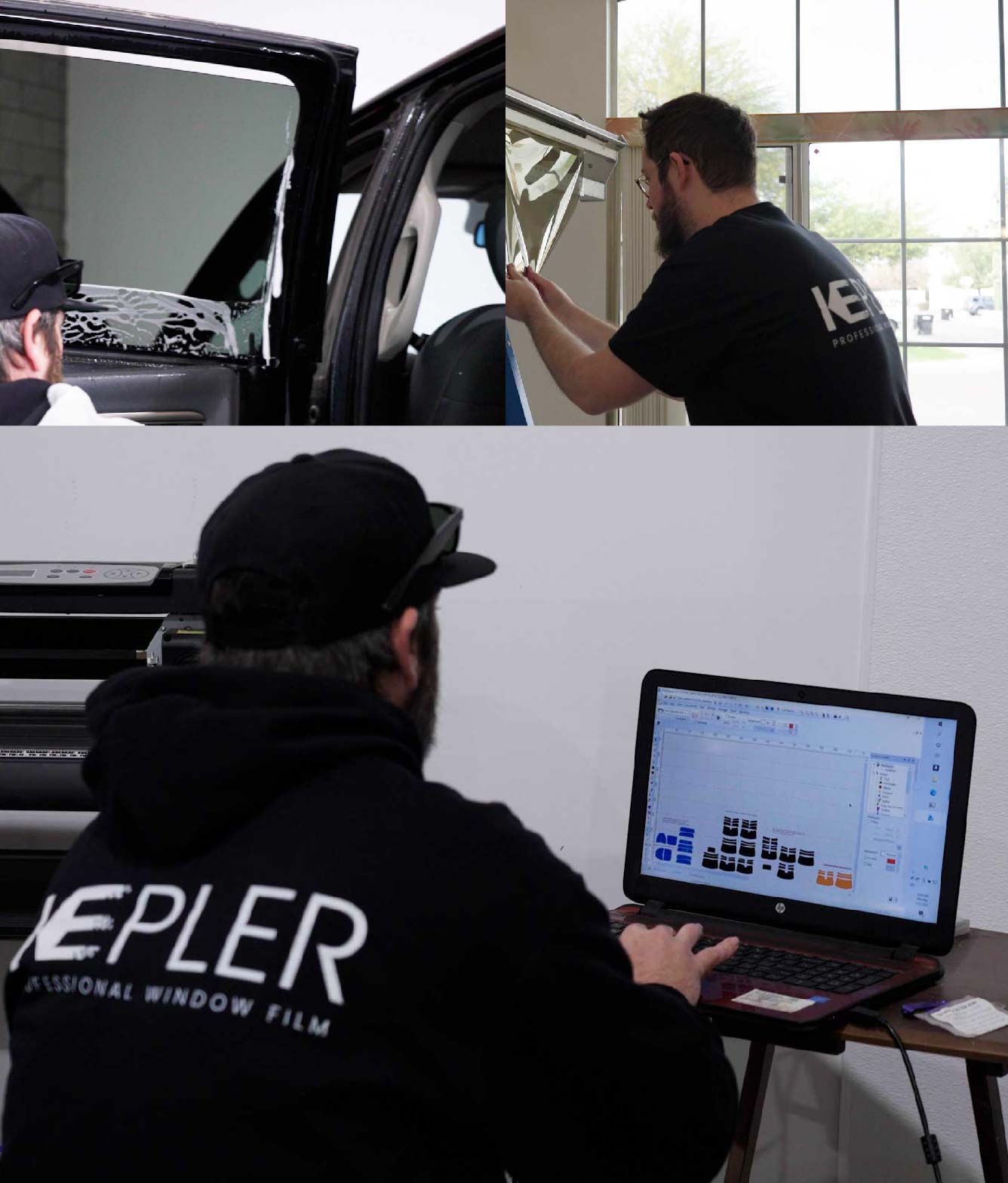 Ceramic Window Tinting Expert Cutting Film in Norman, Oklahoma